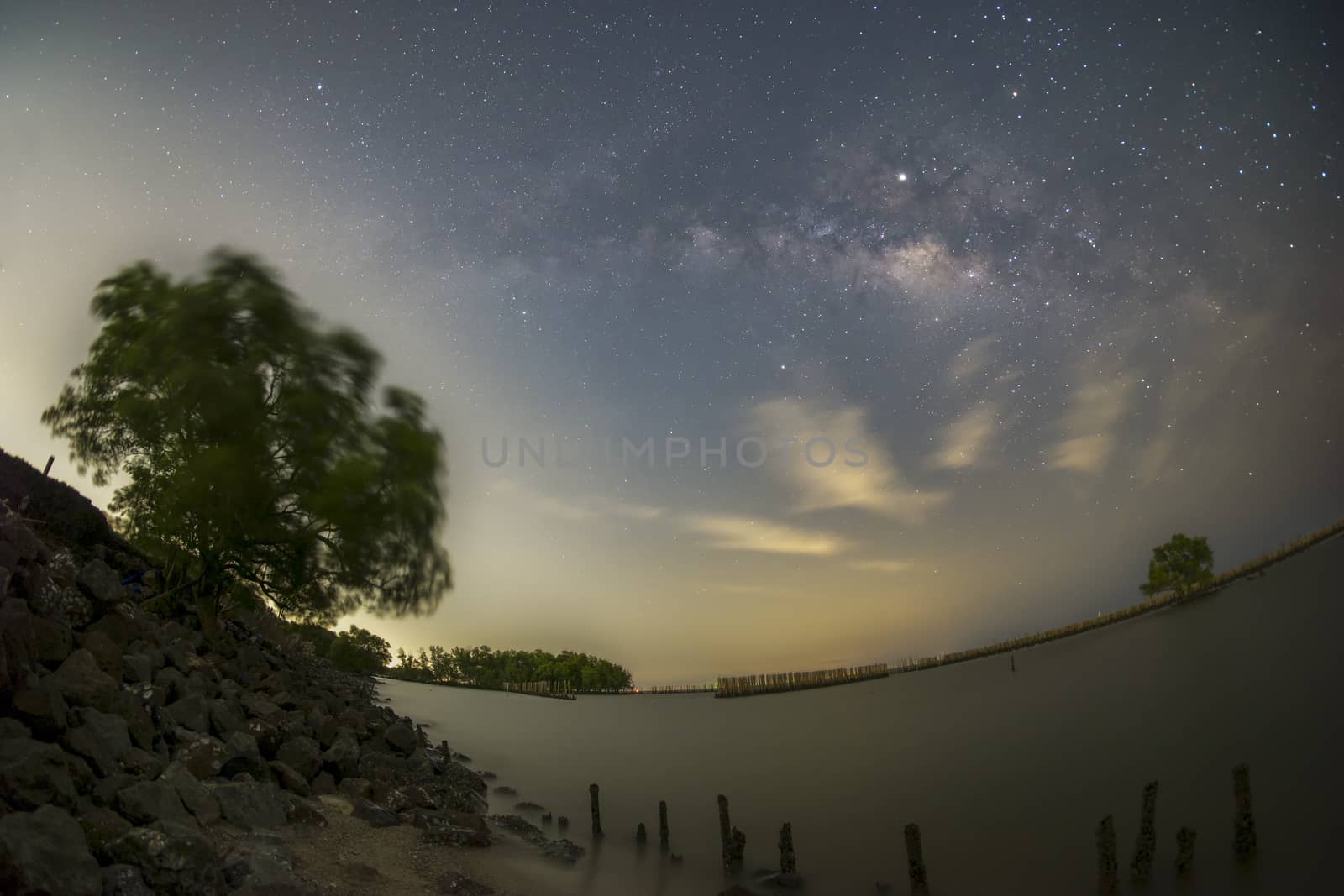 The center of the Milky Way, overlooking Lagoon Nebula, Trifid Nebula	
