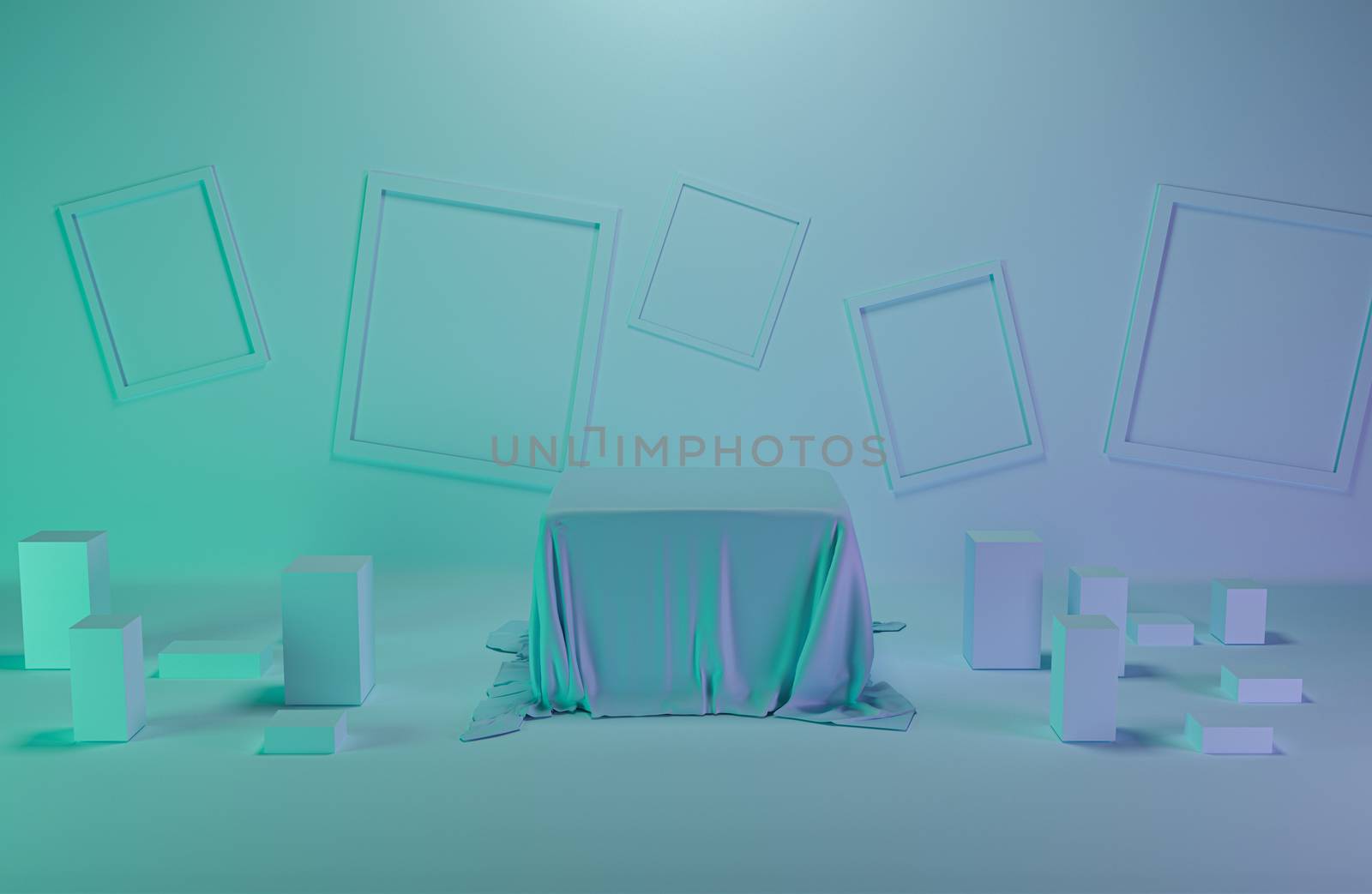 3d render, abstract geometric background, minimalistic primitive shapes, modern mock up, empty showcase, shop display ,blank template