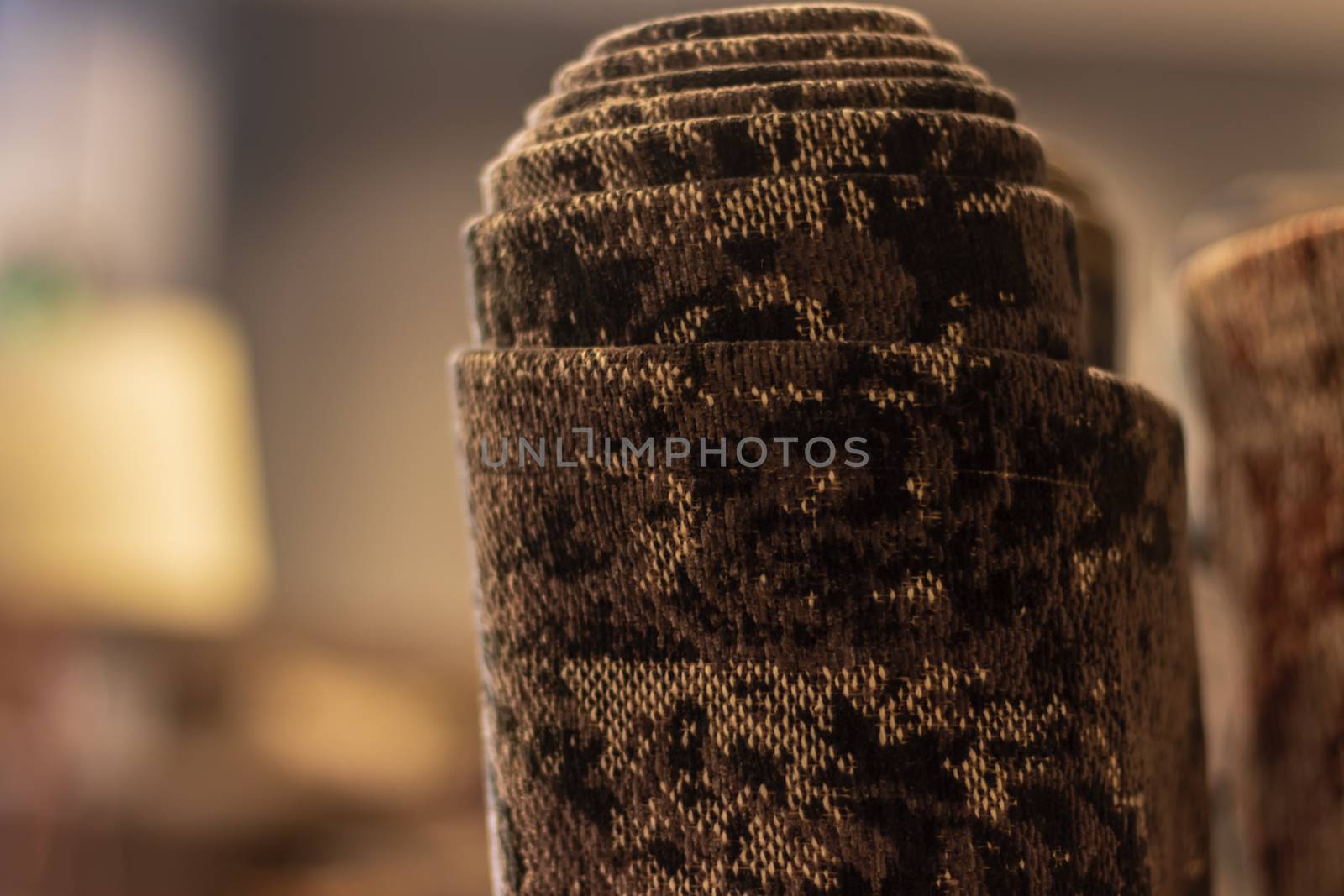 a corner shoot from rolled handmade carpet. photo has taken from a furniture shop.