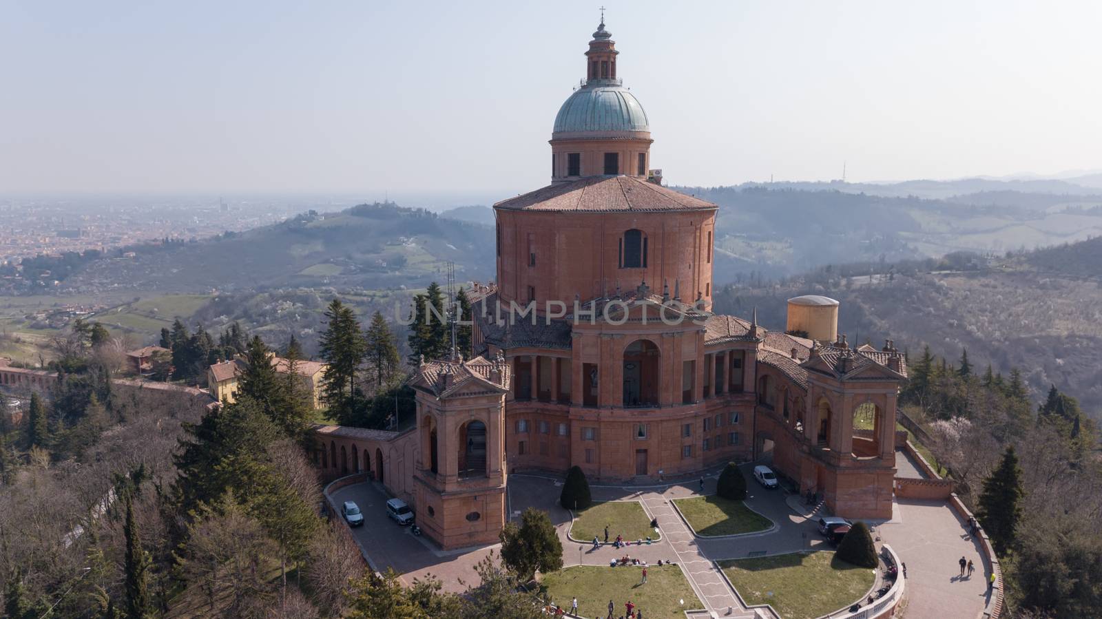 Italy Bologna city landscape aerial view