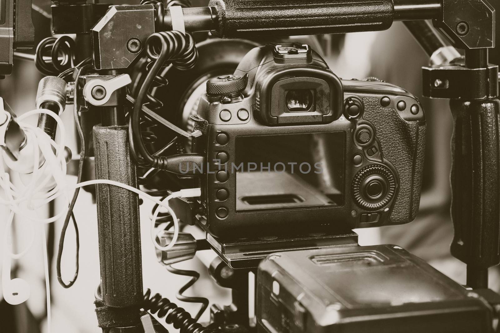 Professional camera equipment,Film production crew