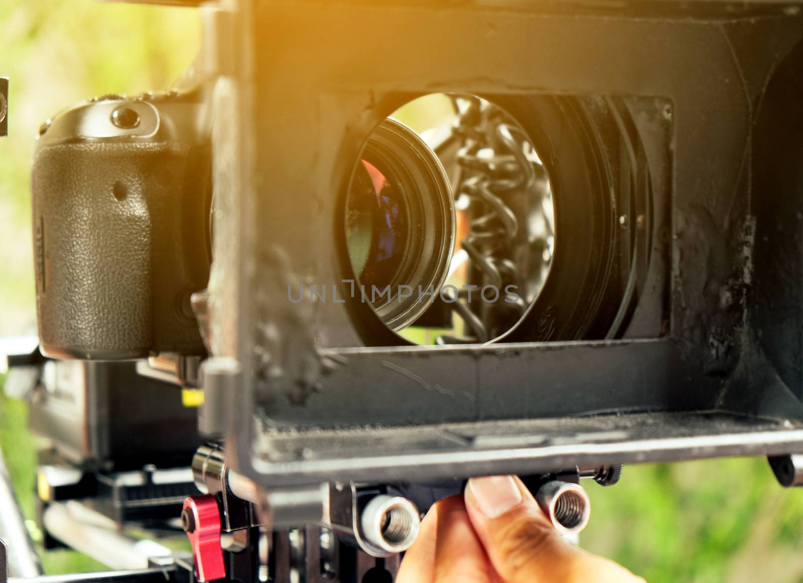 Professional camera equipment,Film production crew