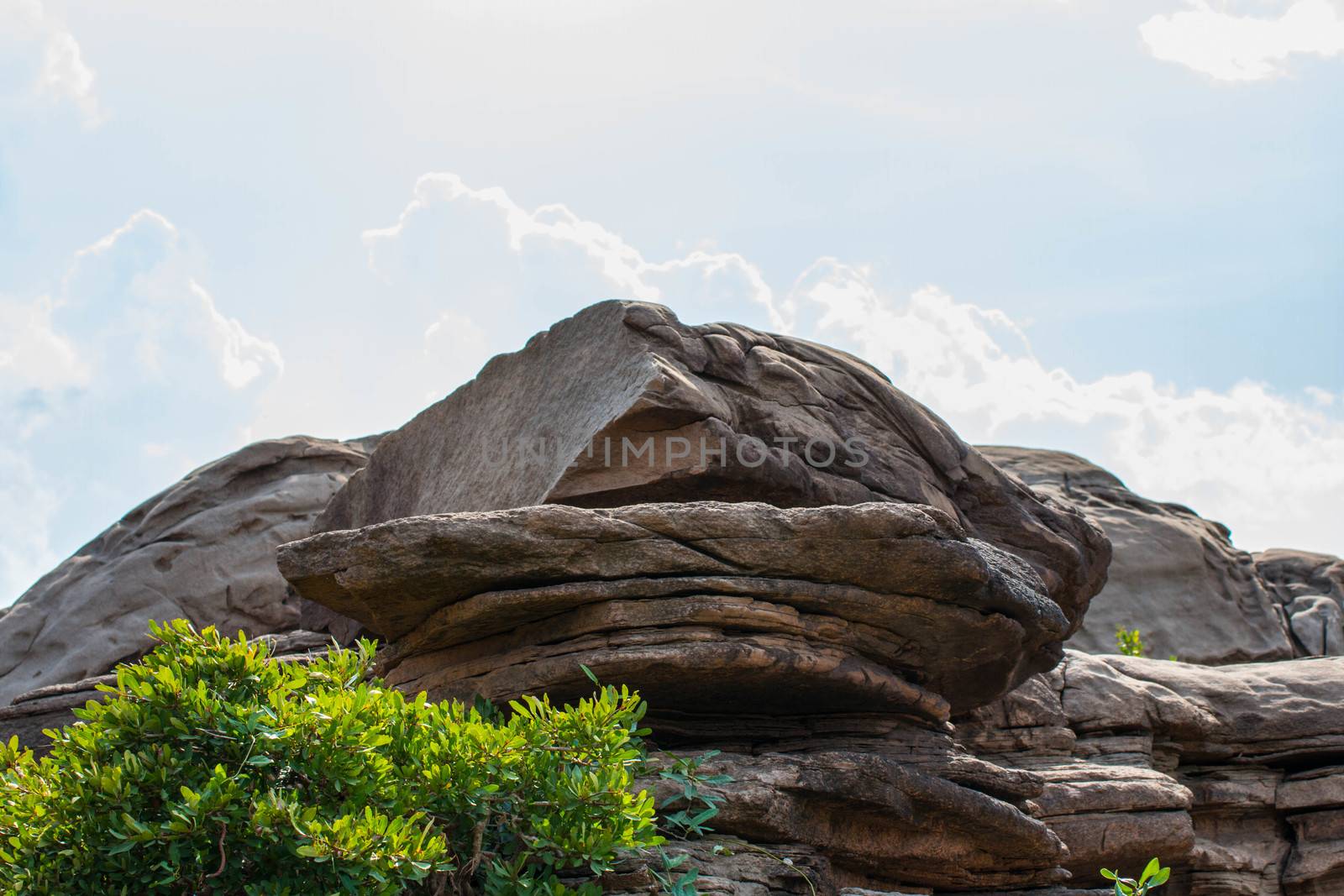 Beautiful amazing of rocks, Natural of rock canyon in mekhong river , Hat Chom Dao, Ubon Ratchathani province, North east Thailand