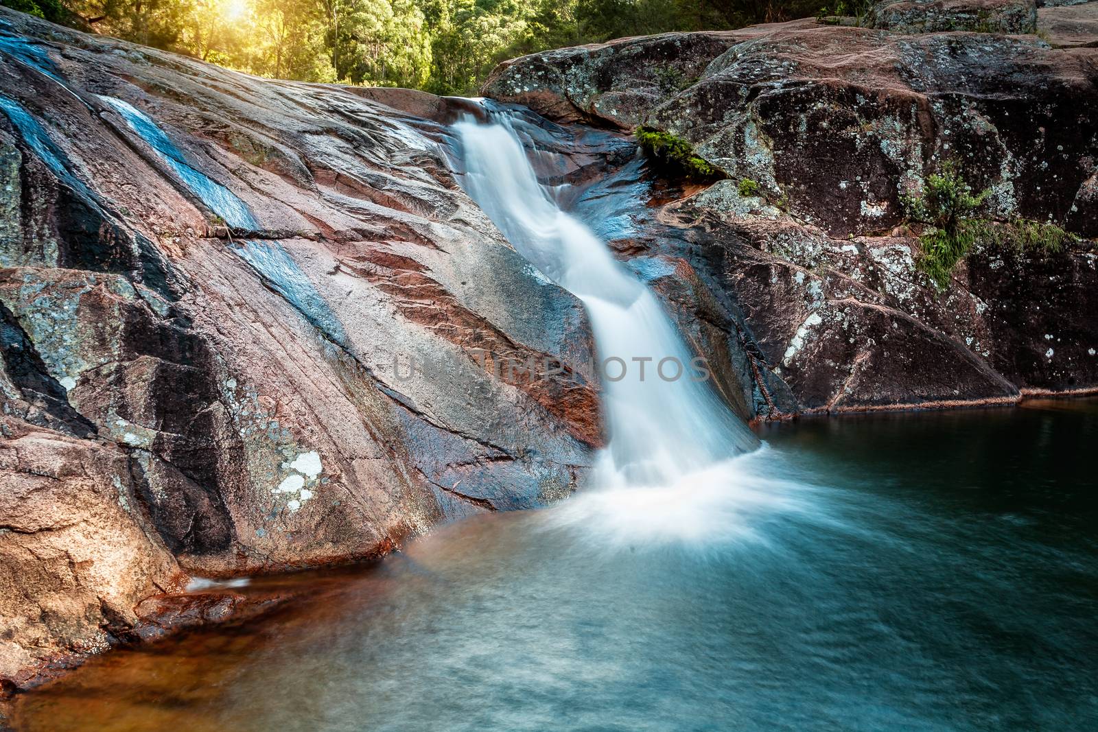 Lush slip slide waterfall into swimming hole by lovleah