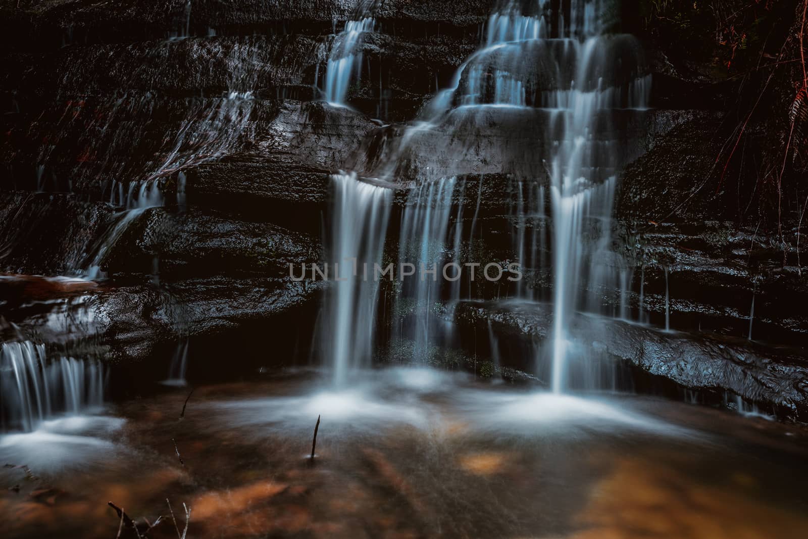 Mountain stream cascades by lovleah