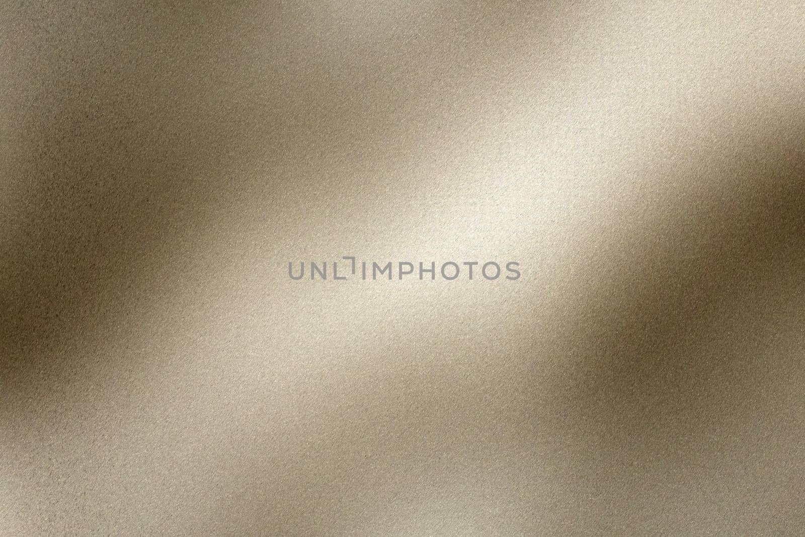 Brushed light brown wave metal wall, abstract texture background