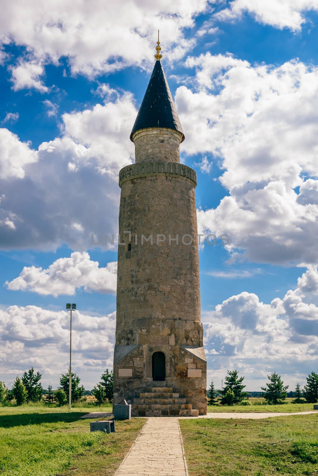 Ancient Small Minaret in Bolghar Hill Fort, Russia.
