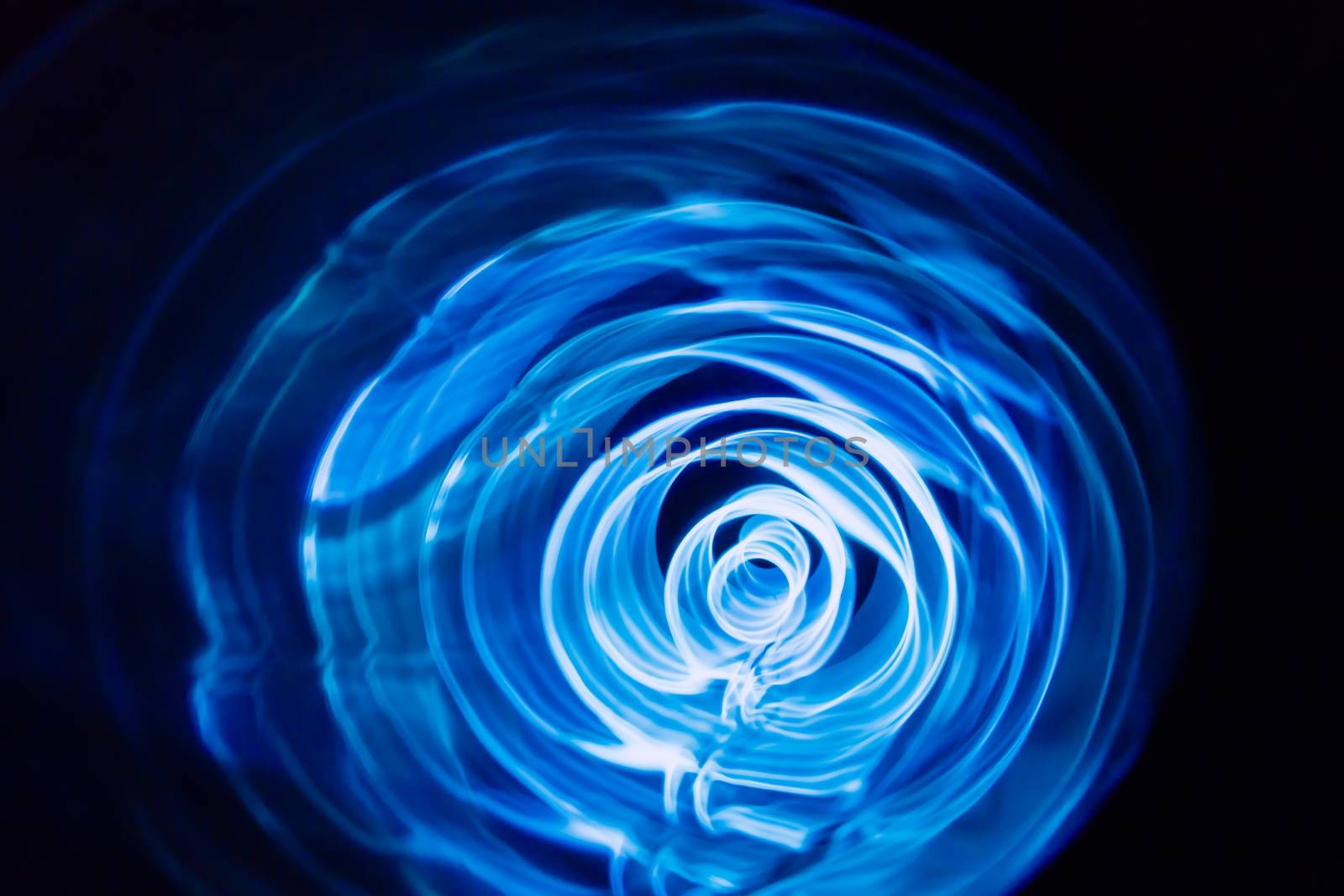 Sound waves in the visible blue color in the dark