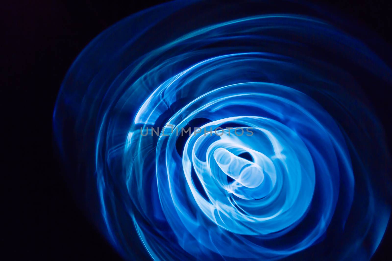 Sound waves in the visible blue color in the dark