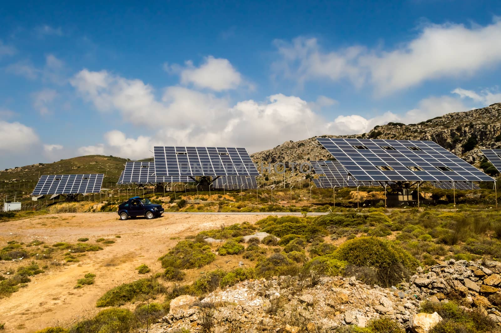 Solar farm in the mountains  by Philou1000