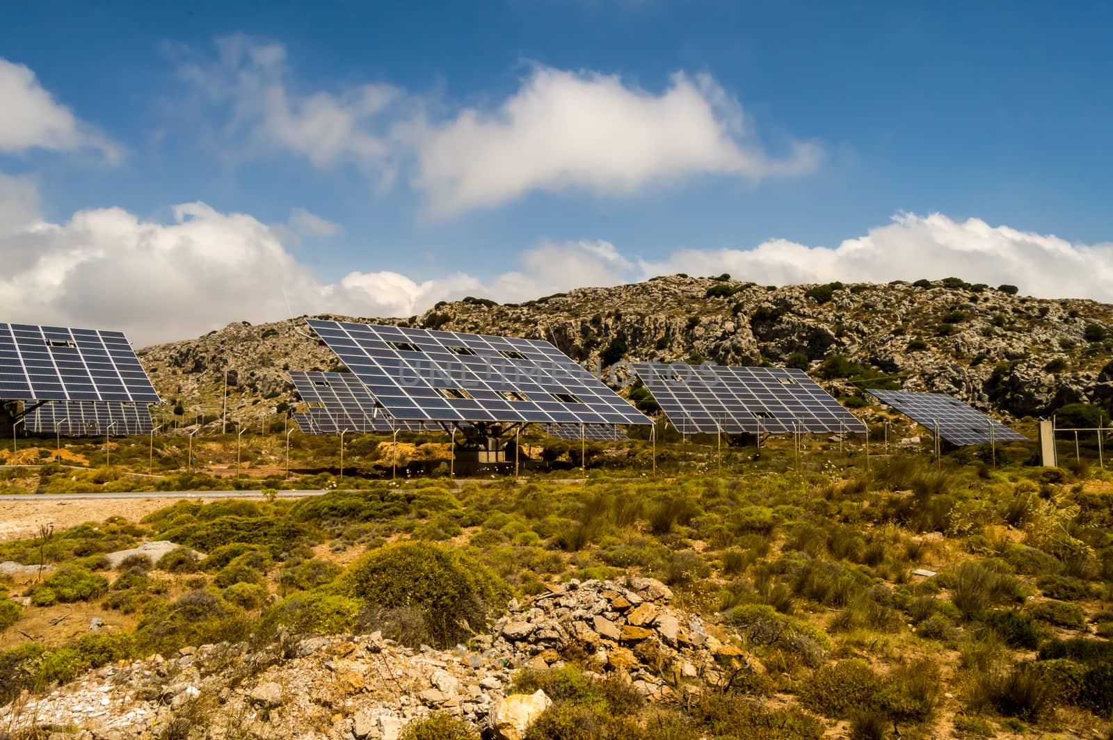 Solar farm in the mountains  by Philou1000