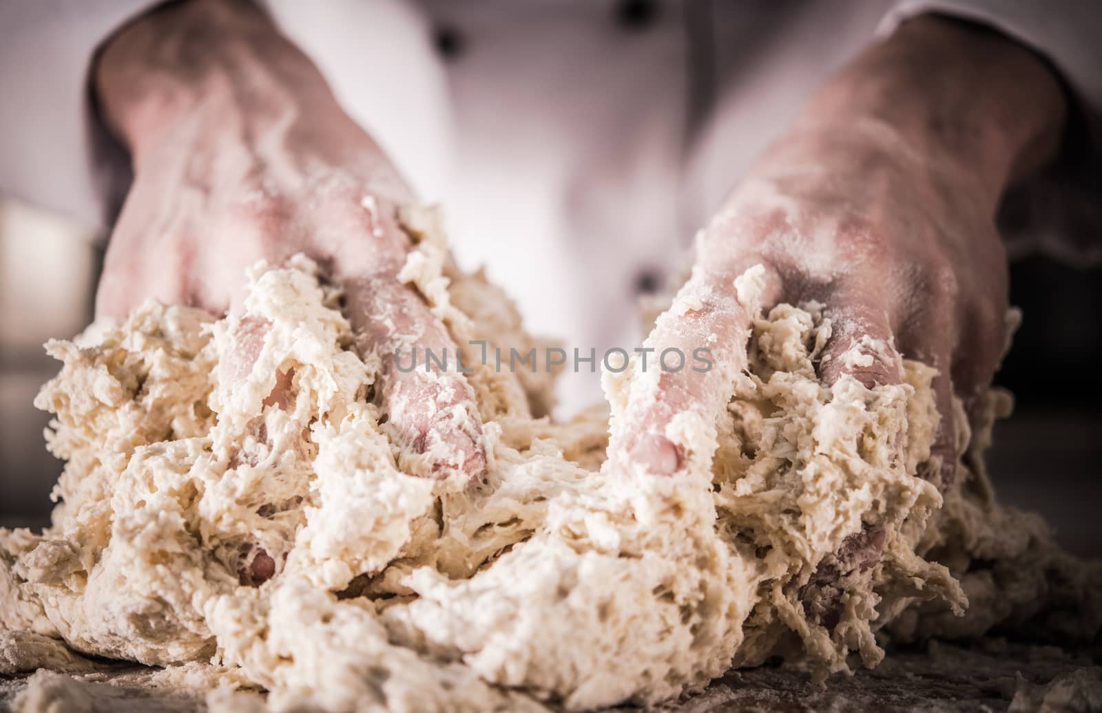 Kitchen Nightmare. Chef and the Mess Closeup Photo Cooking Concept.