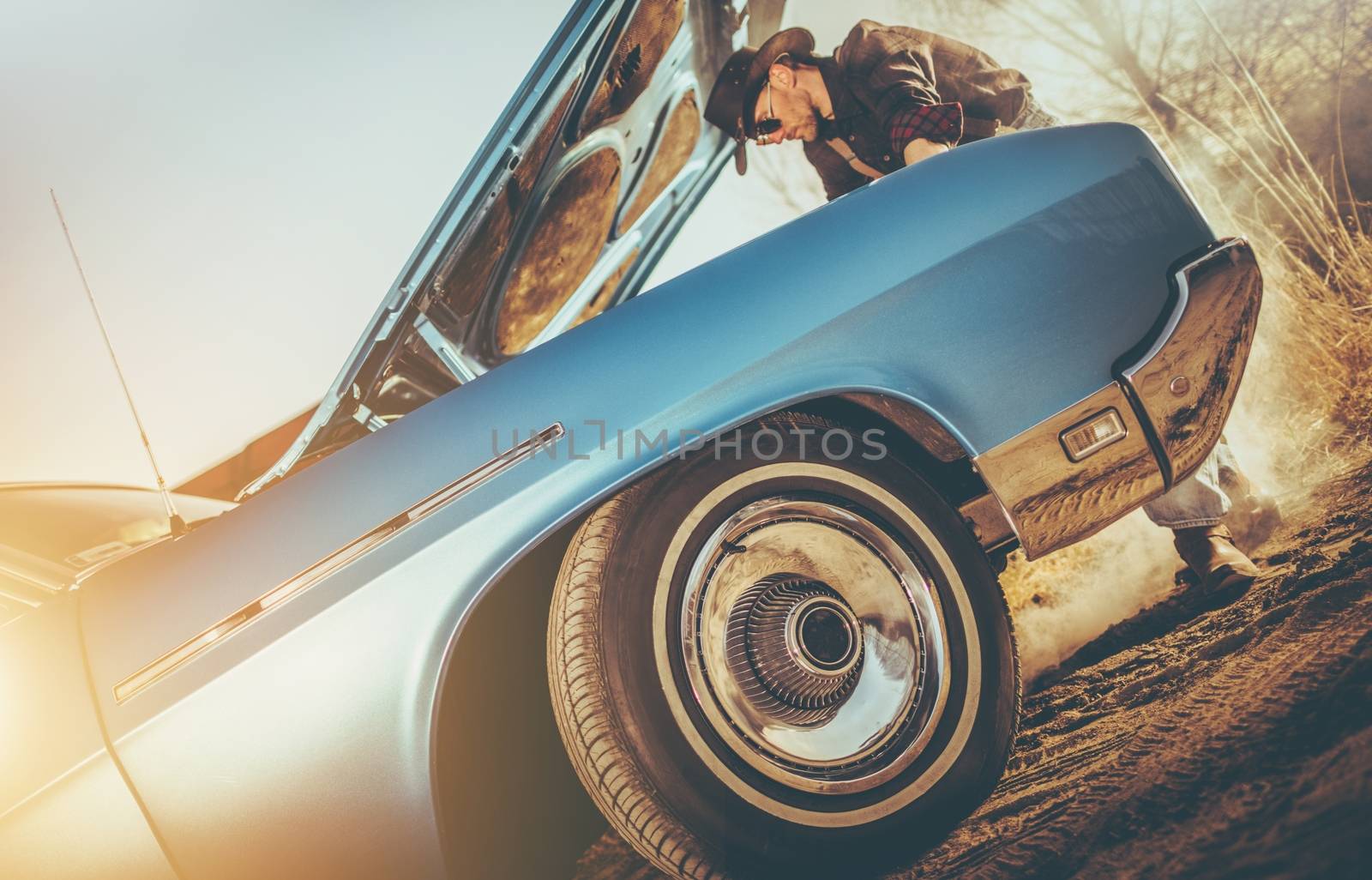 Cowboy and the Broken Car by welcomia