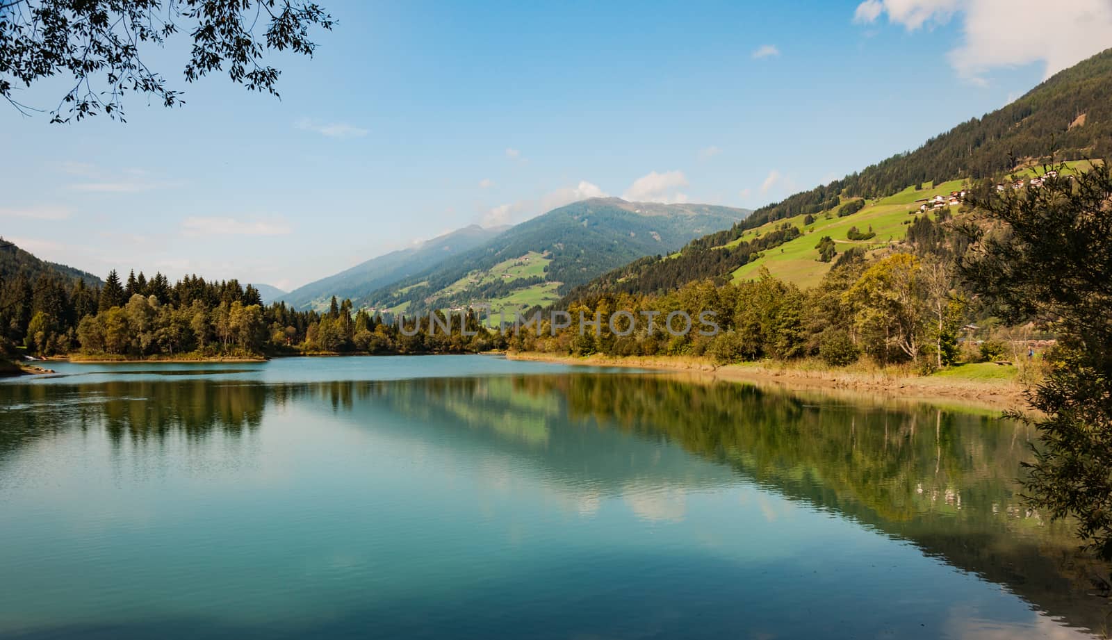 Summer landscape
  of alpine lake by easyclickshop