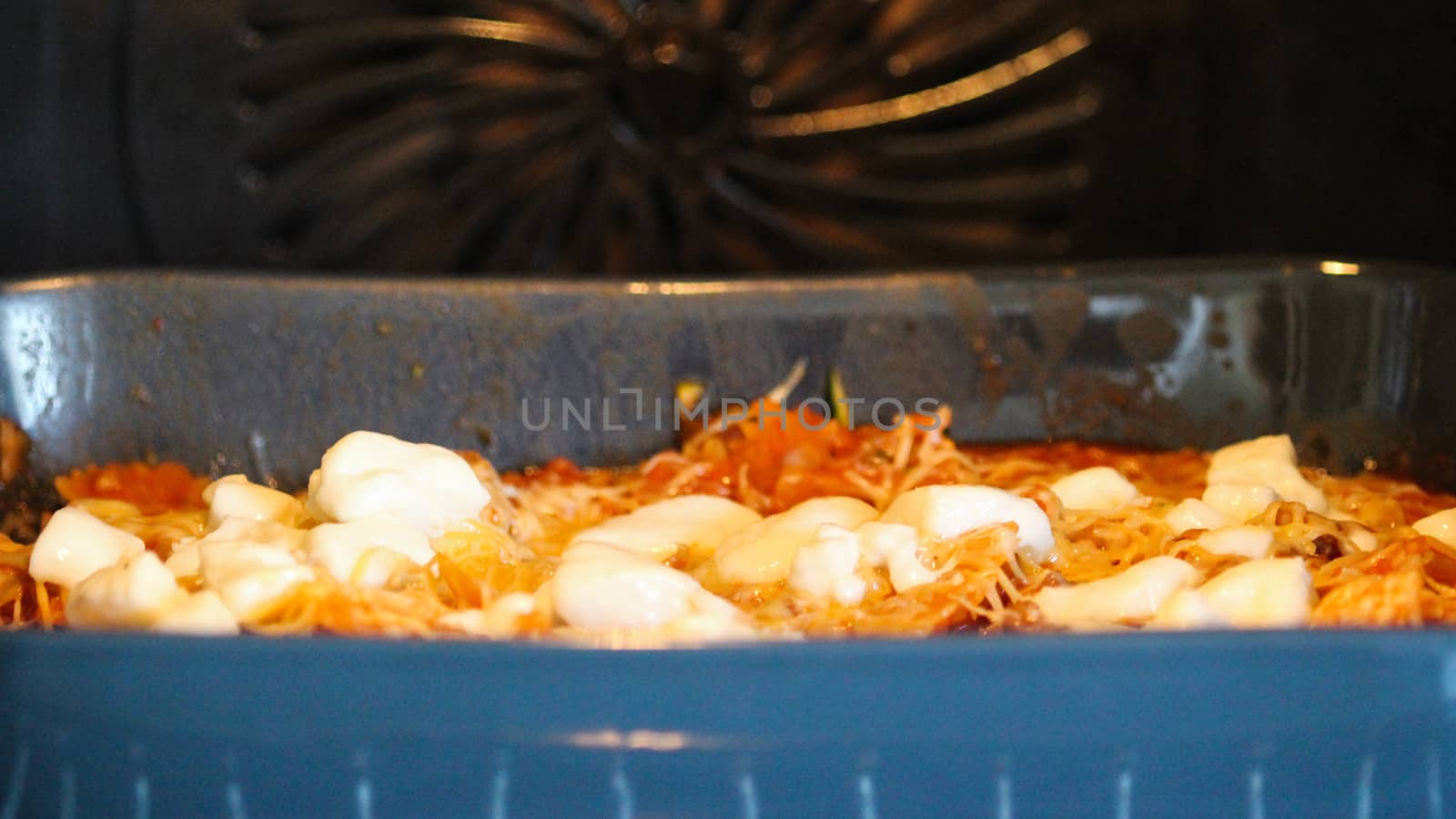 close up of lasagne