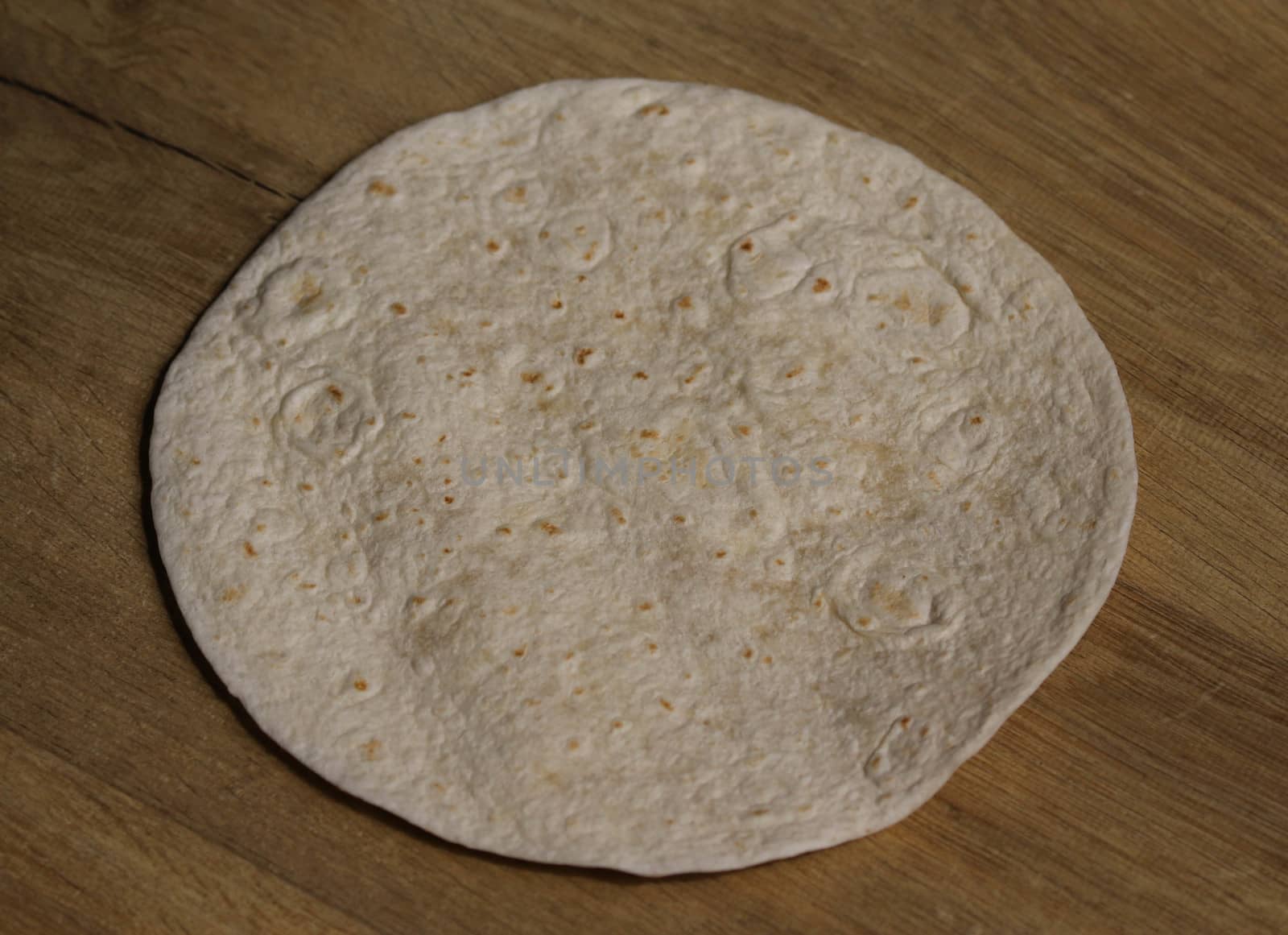 close up of soft flatbread mexican wrap