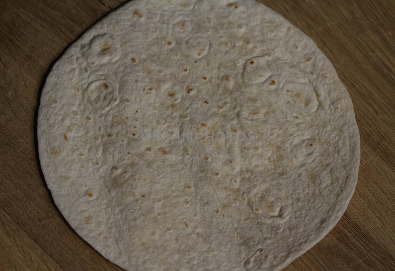 close up of soft flatbread mexican wrap