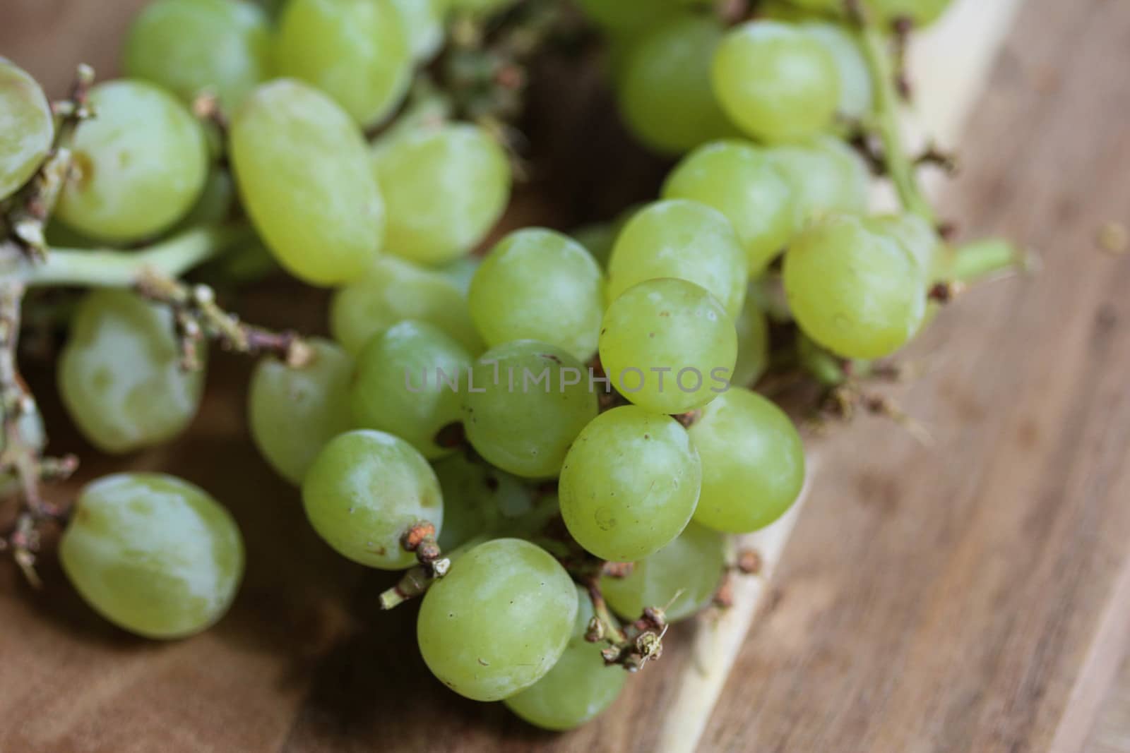 close up of fresh White grapes