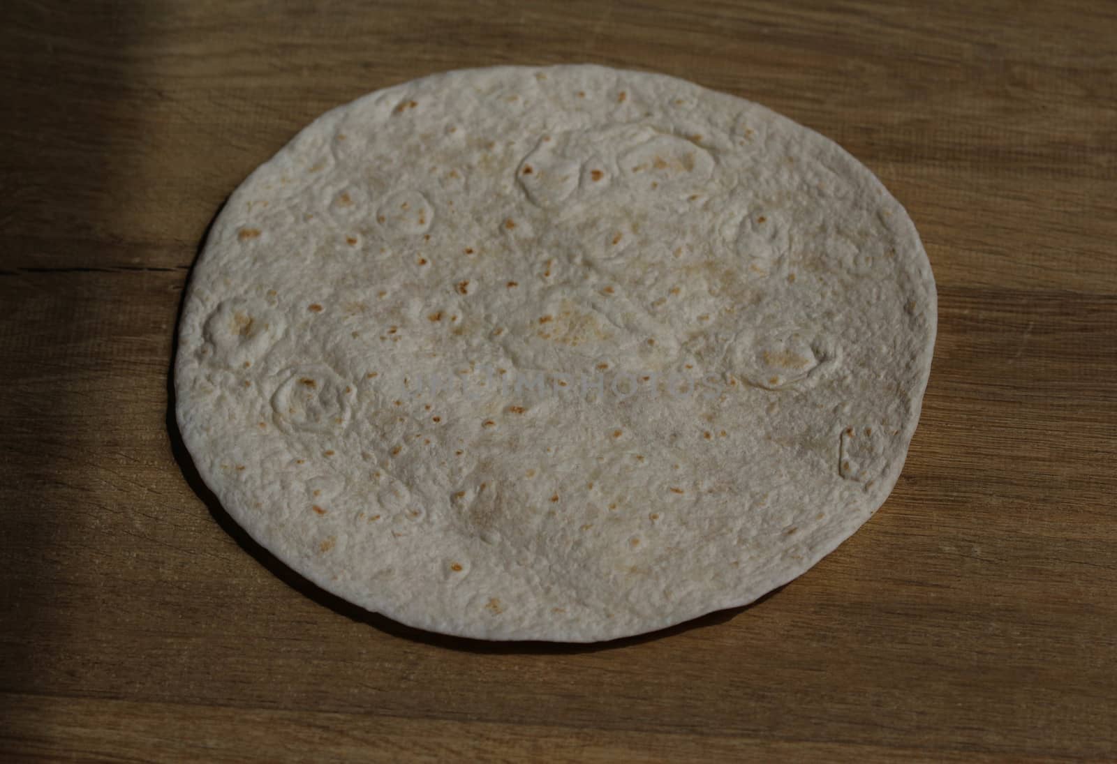 close up of soft flatbread mexican wrap