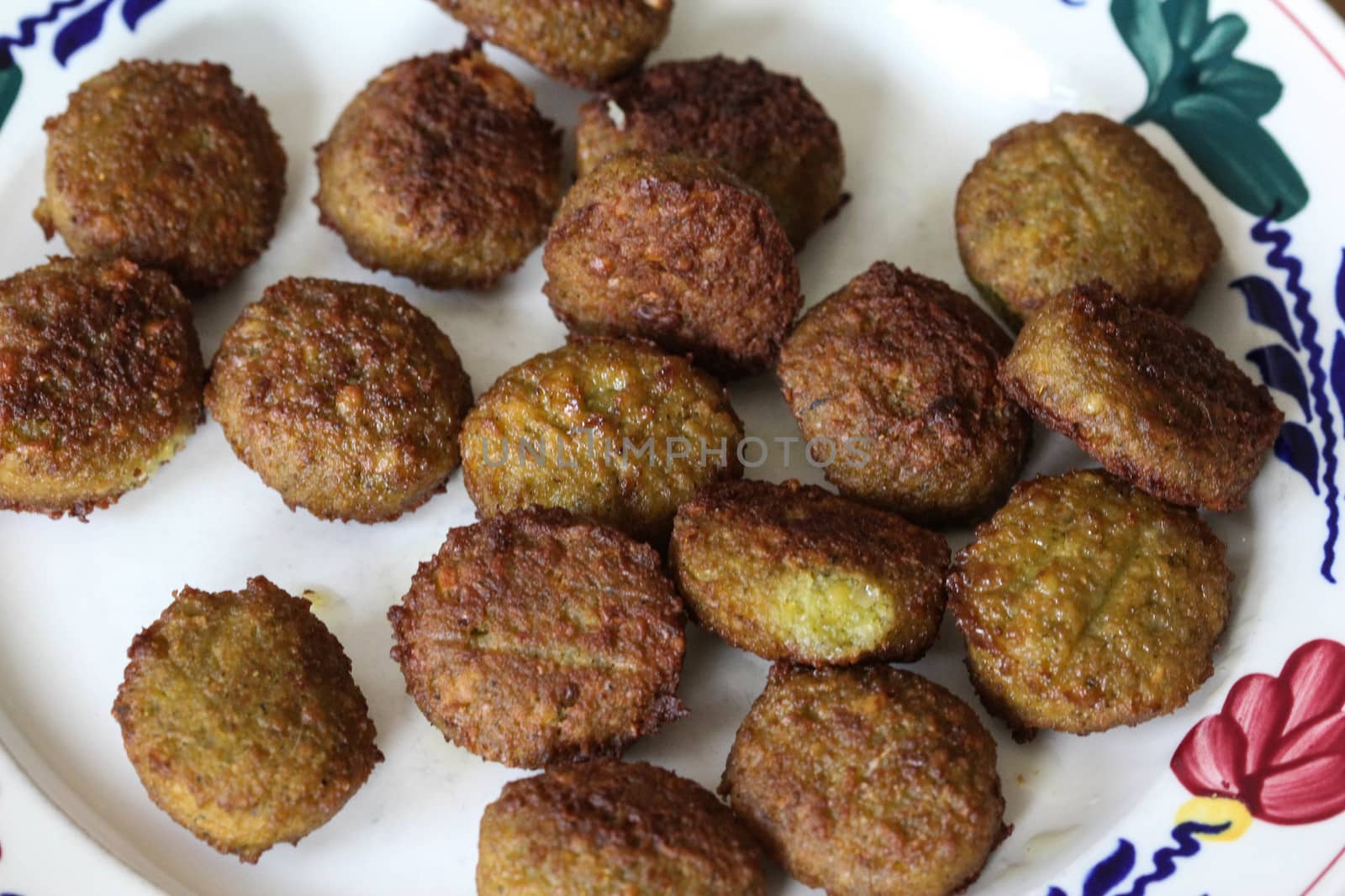 close up of Falafel in kitchen