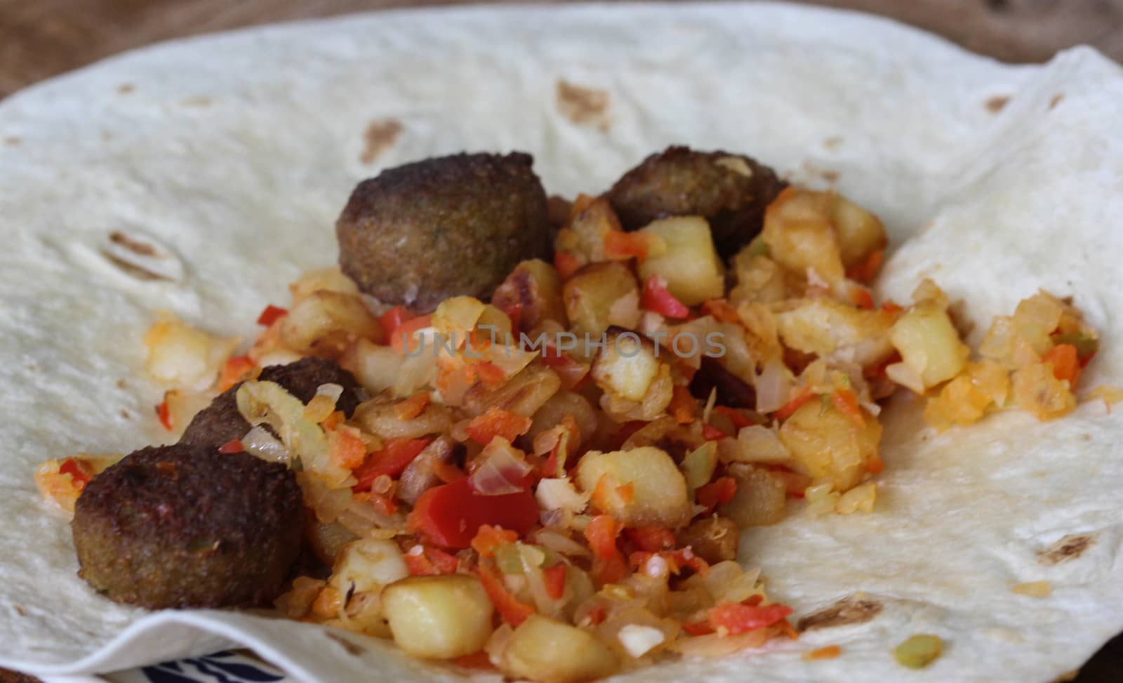 close up of baked falafel