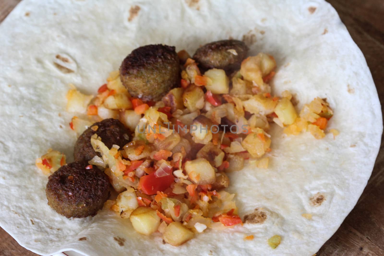 close up of baked falafel