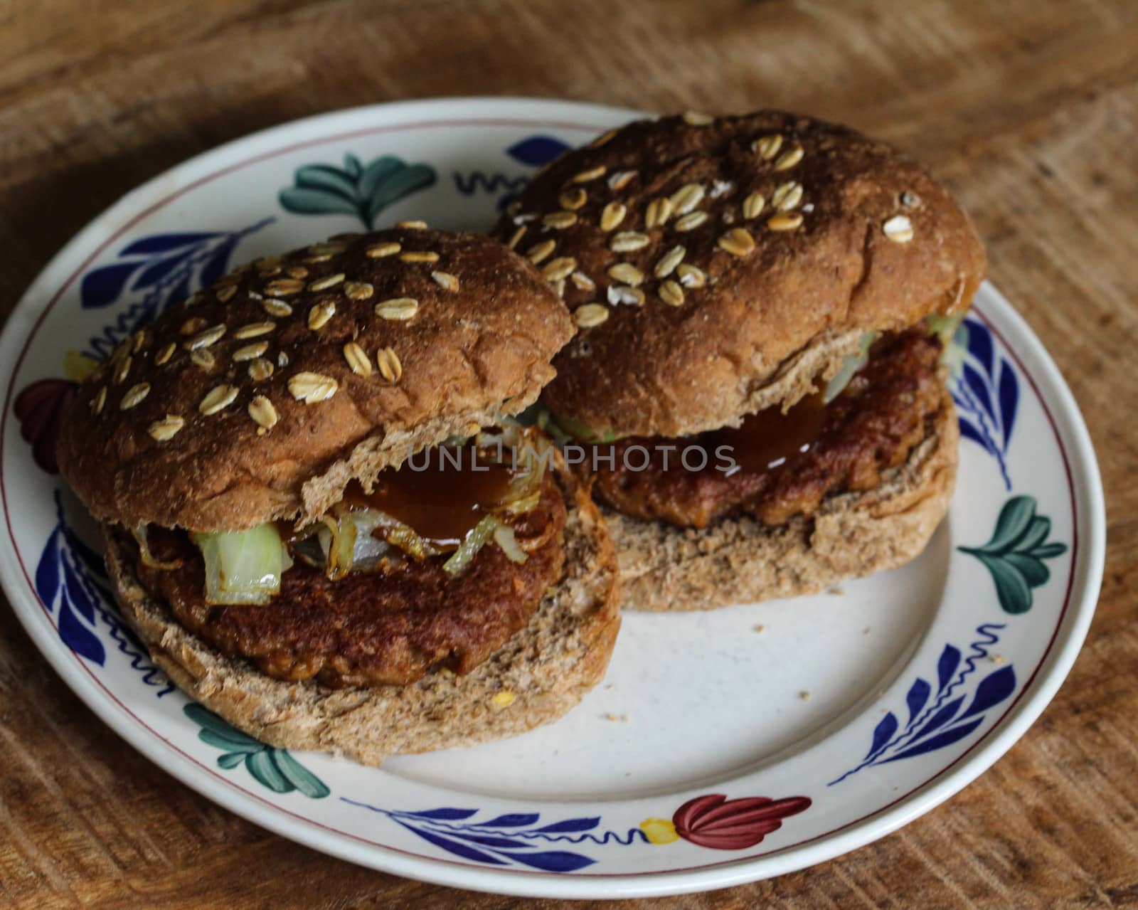 close up of vegetarian soja burger