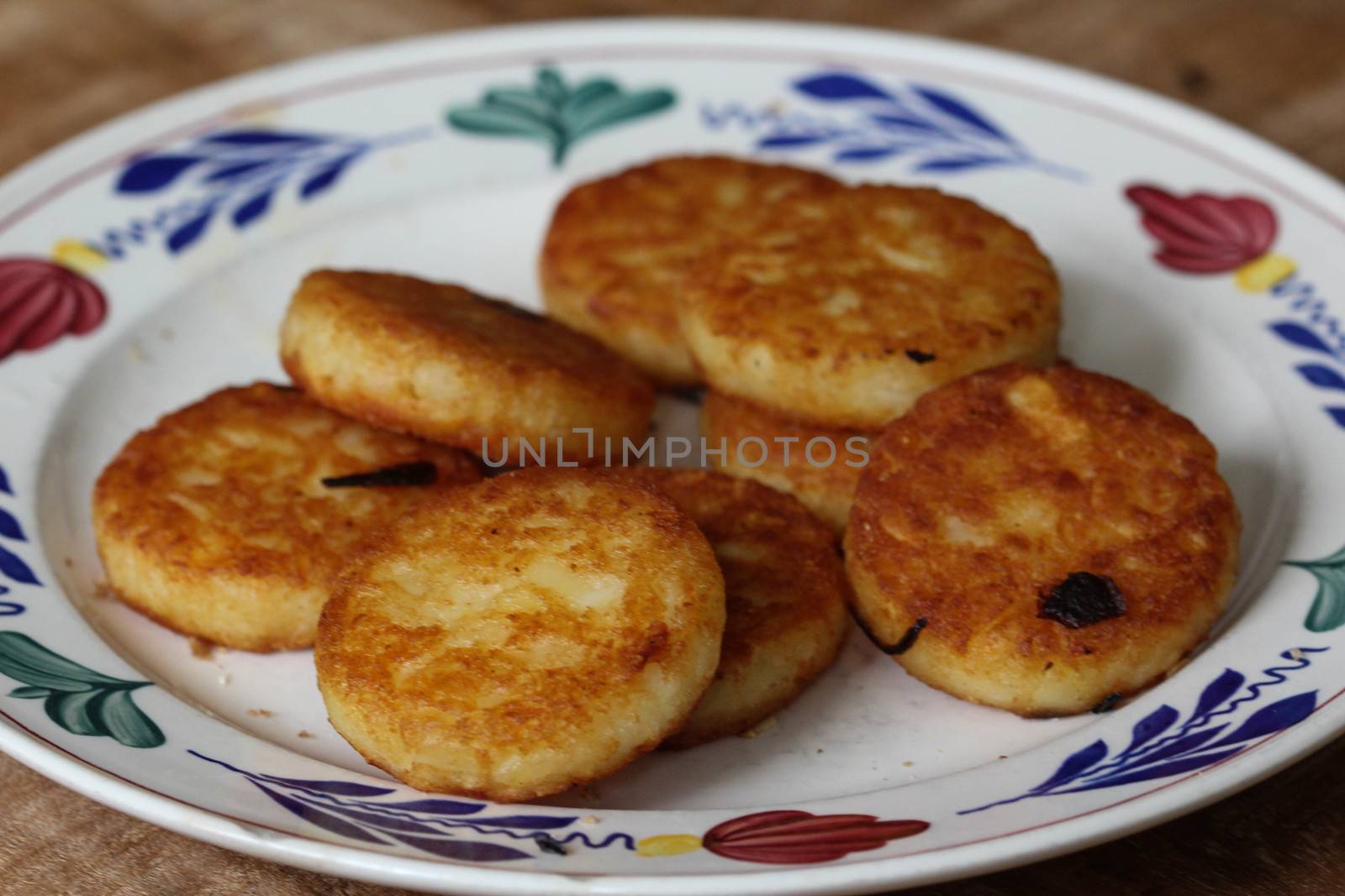close up of potato pancakes