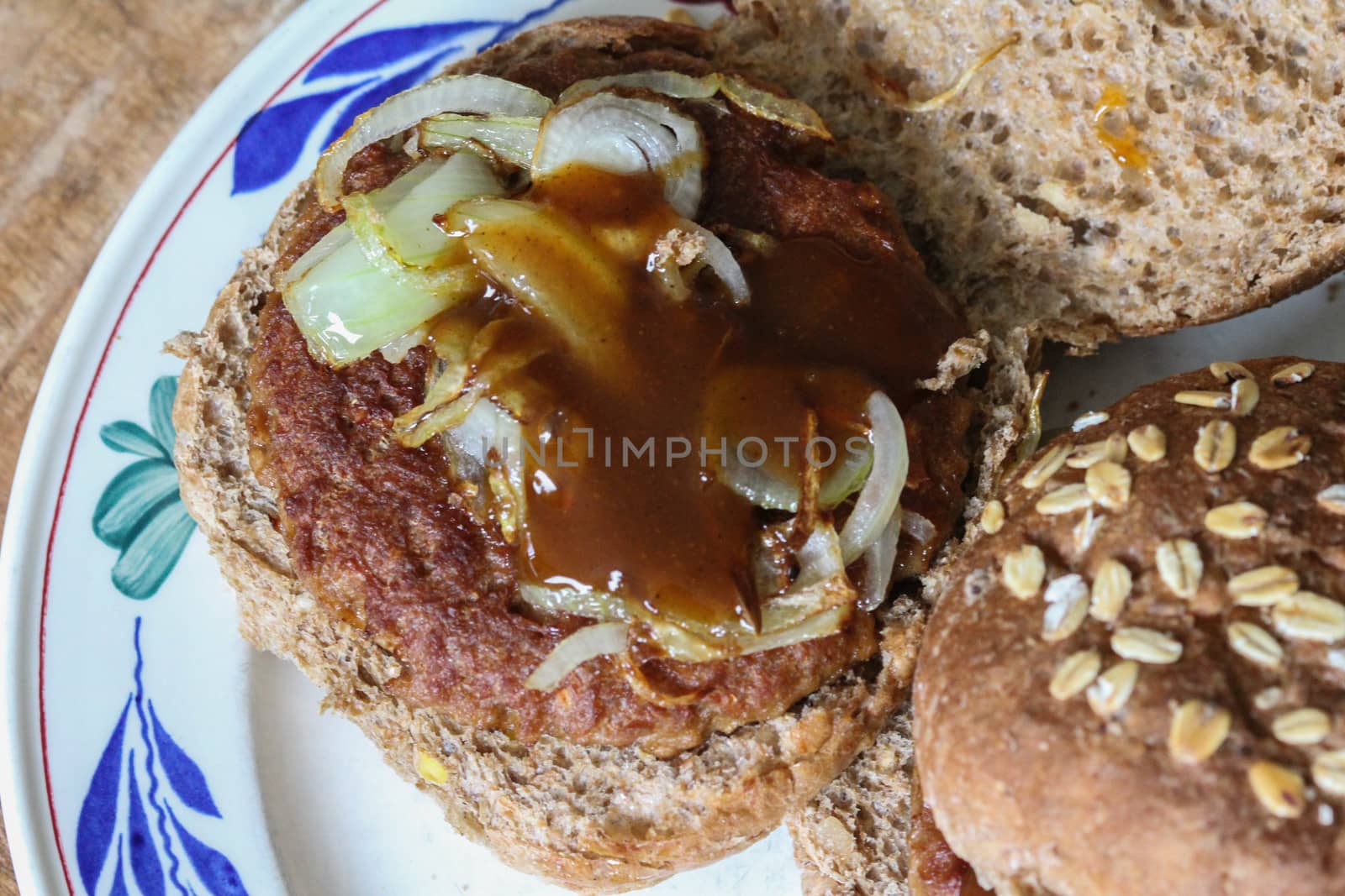 close up of vegetarian soja burger
