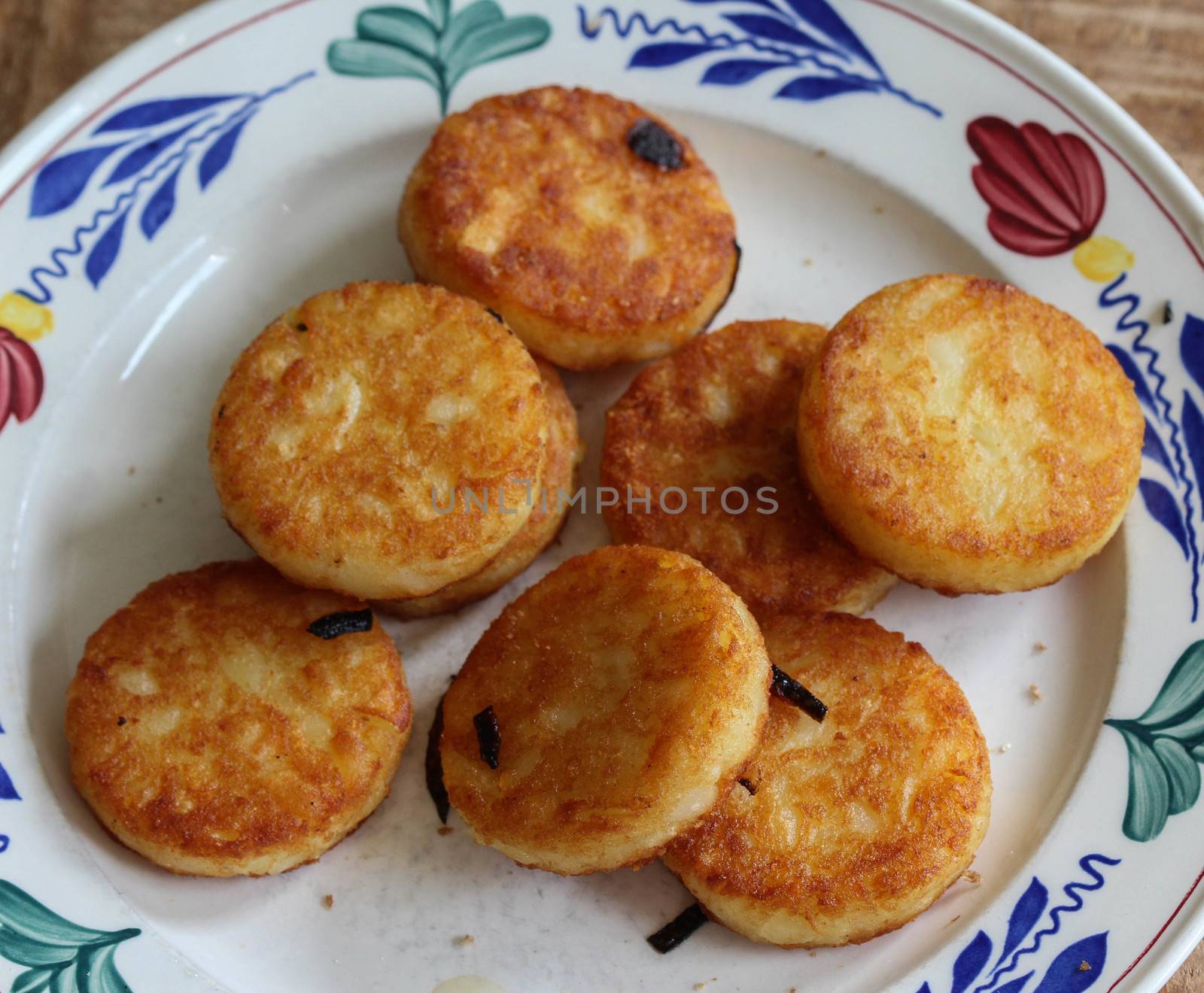 close up of potato pancakes