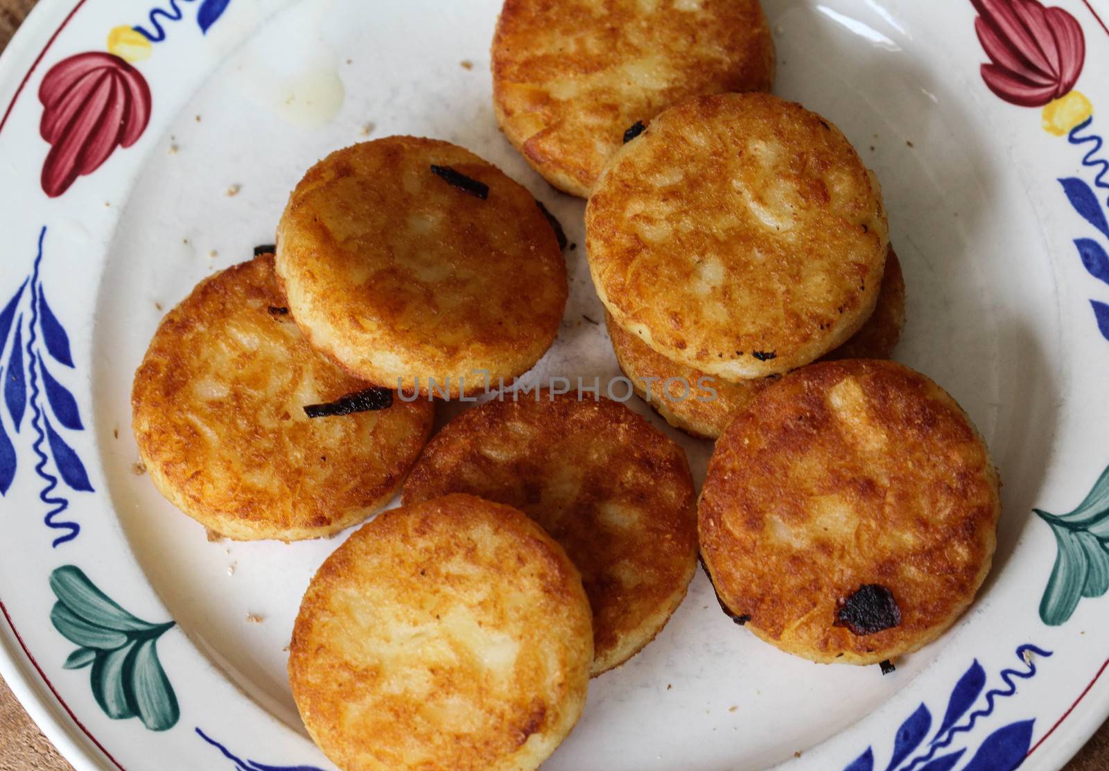 close up of potato pancakes