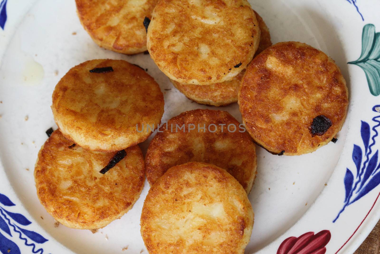 close up of potato pancakes