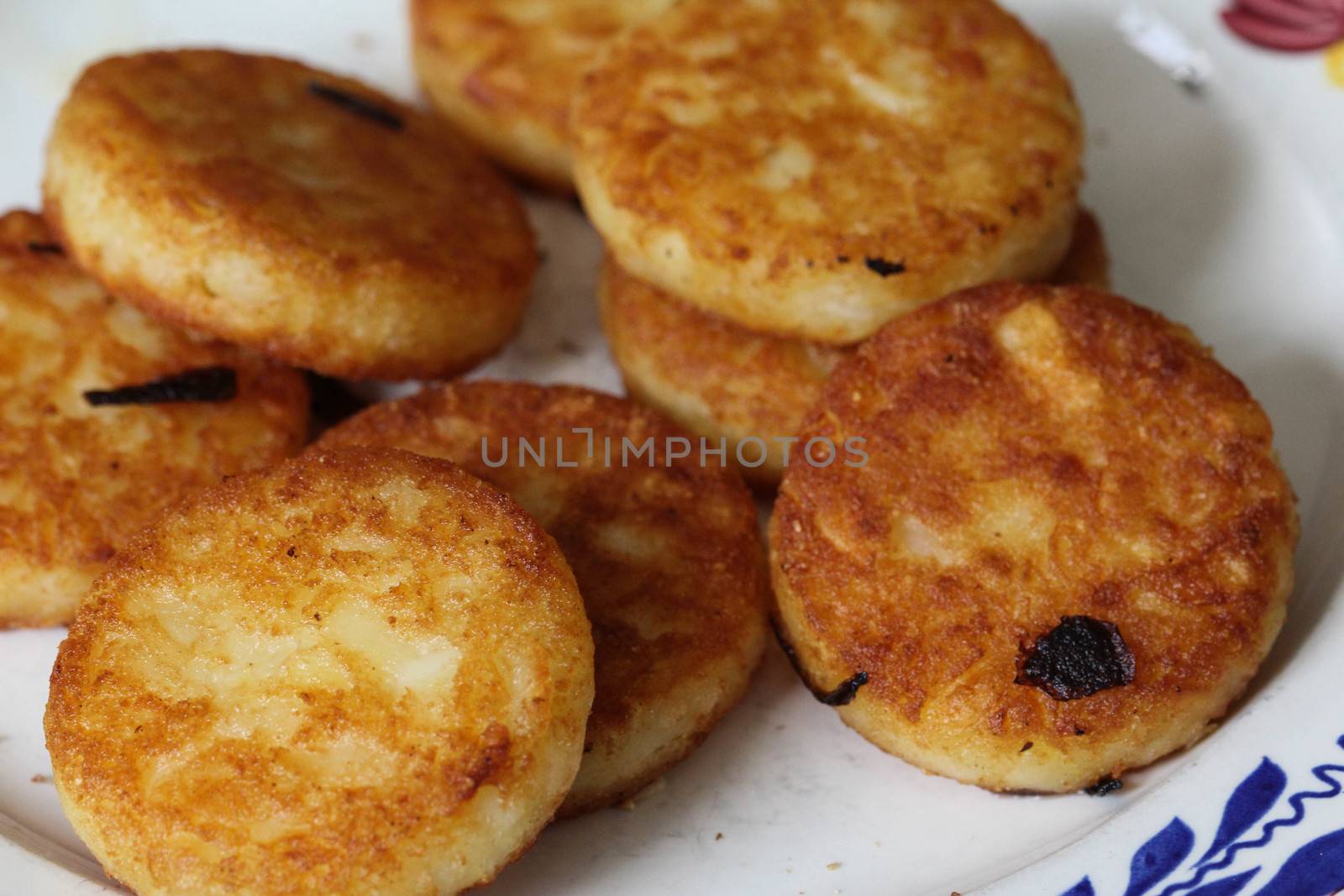 close up of potato pancakes