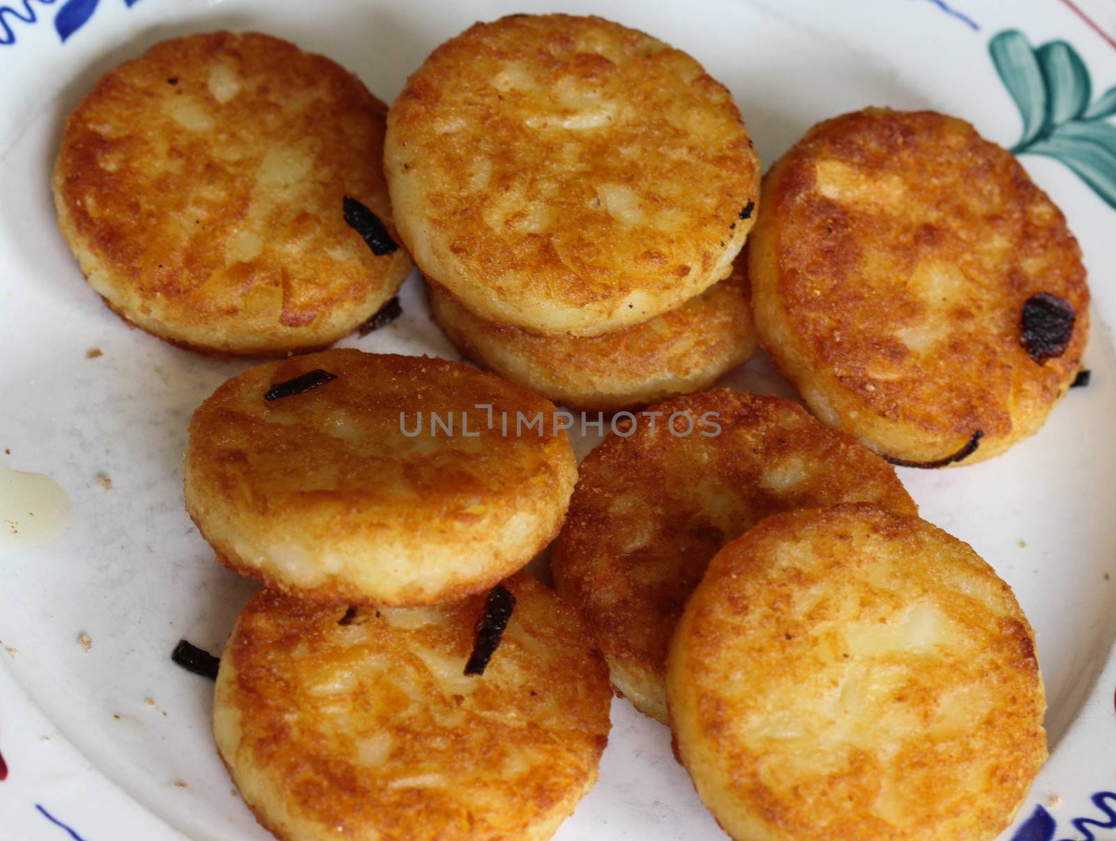 close up of potato pancakes