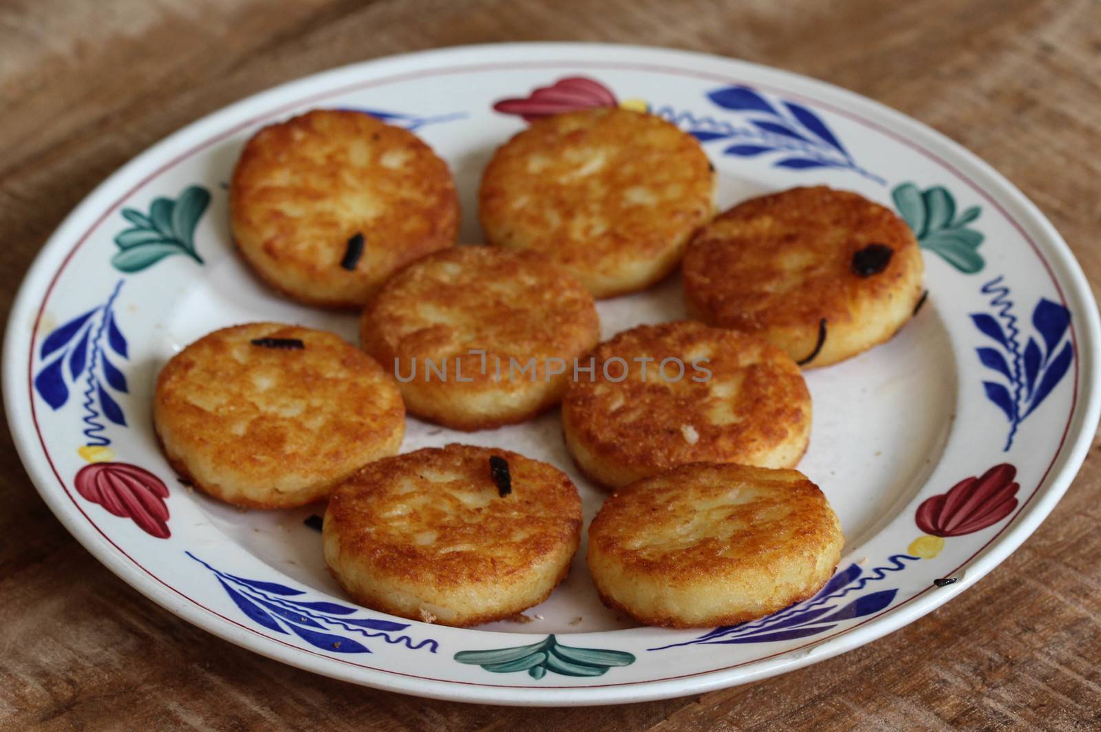 close up of potato pancakes