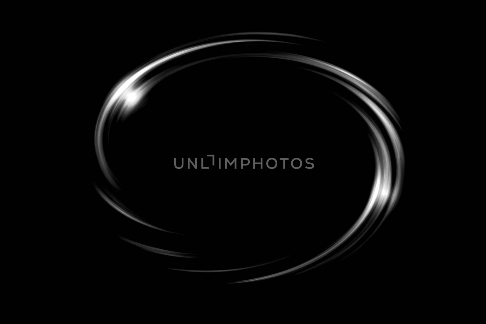 Glowing white circle with light ring on black backdrop, abstract background by mouu007