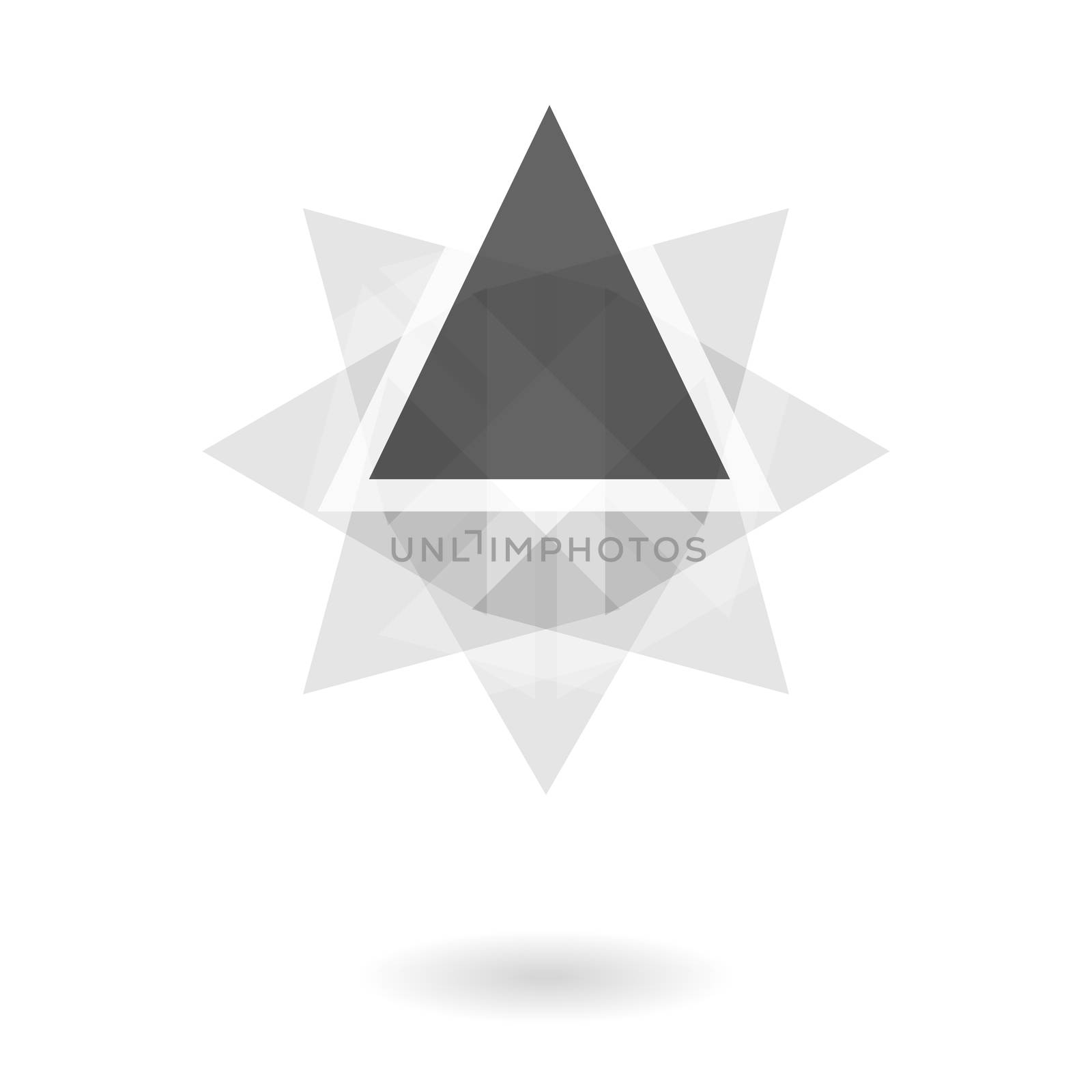 Abstract geometric pattern, black and white triangle rotation logo