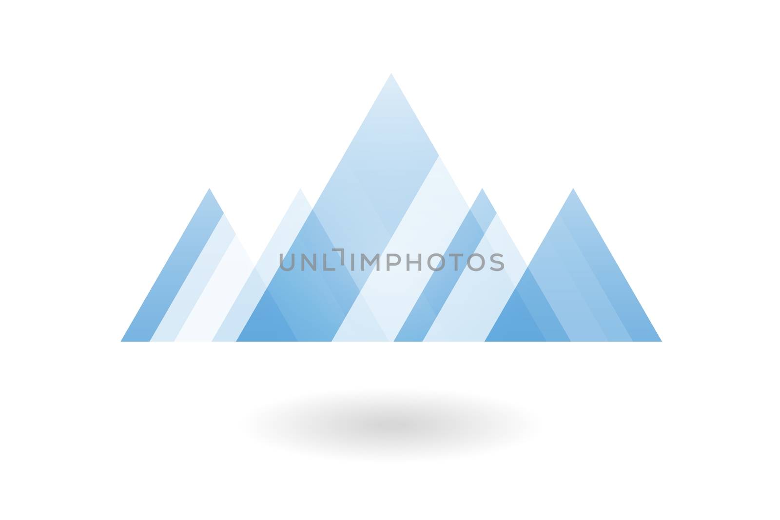 Abstract geometric pattern, blue overlapping triangle mountain logo by mouu007