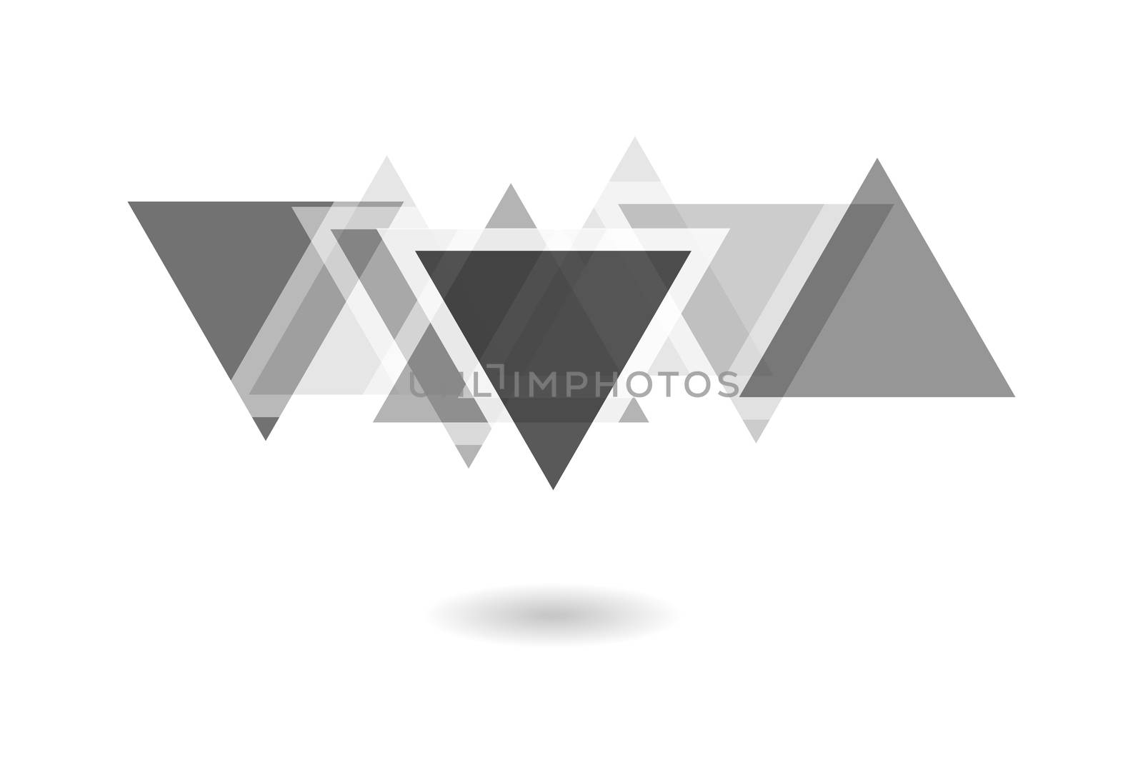 Abstract geometric pattern, black and white overlapping triangle logo