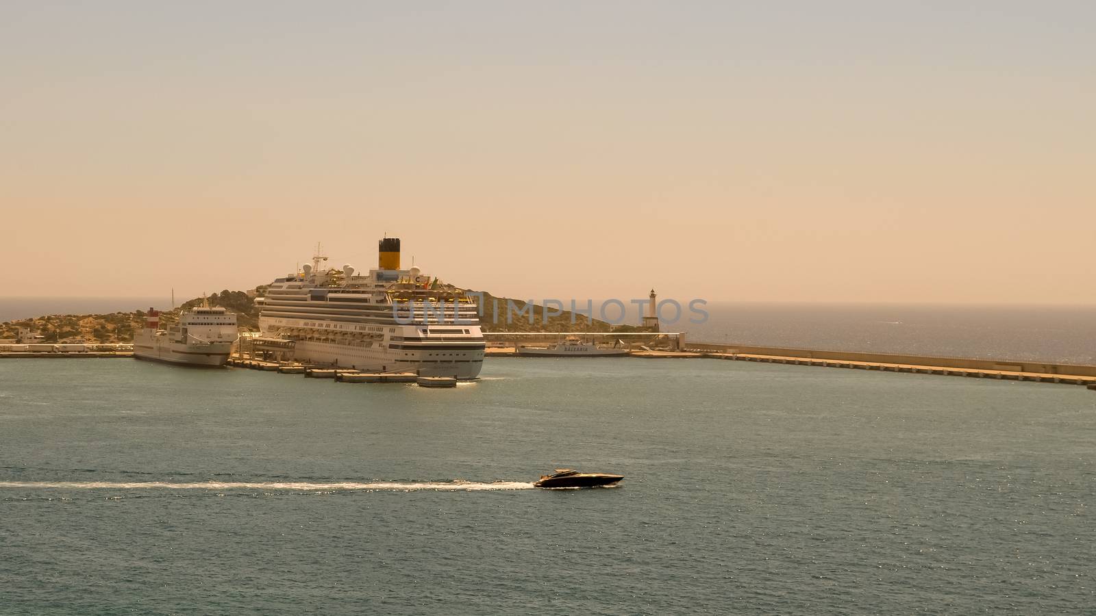 Cruise Boat in The Port of Ibiza Spain by TheDutchcowboy