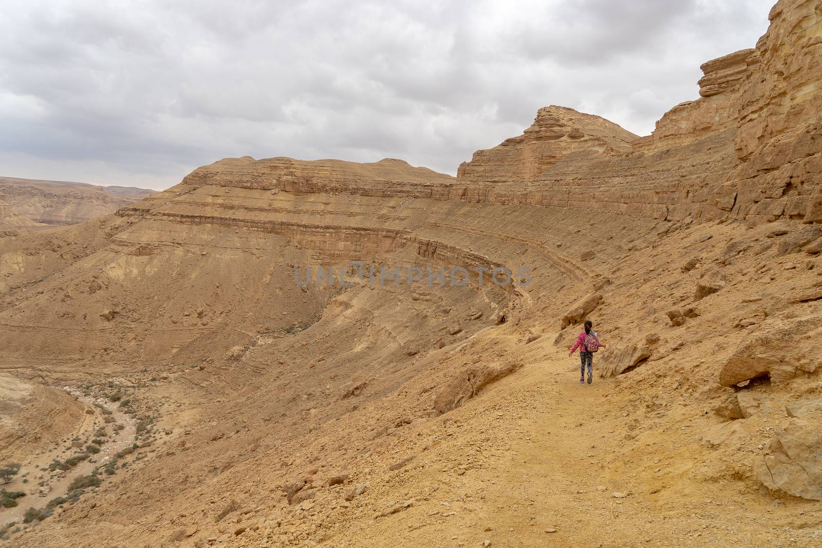 Travel in desert with children hiking for health