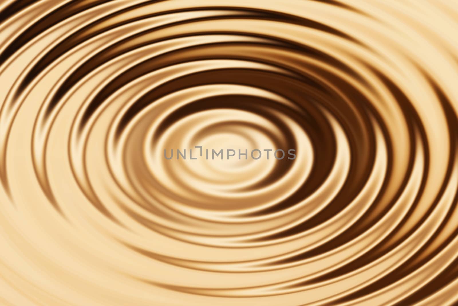 Blurred bronze water ring with liquid ripple, abstract background texture