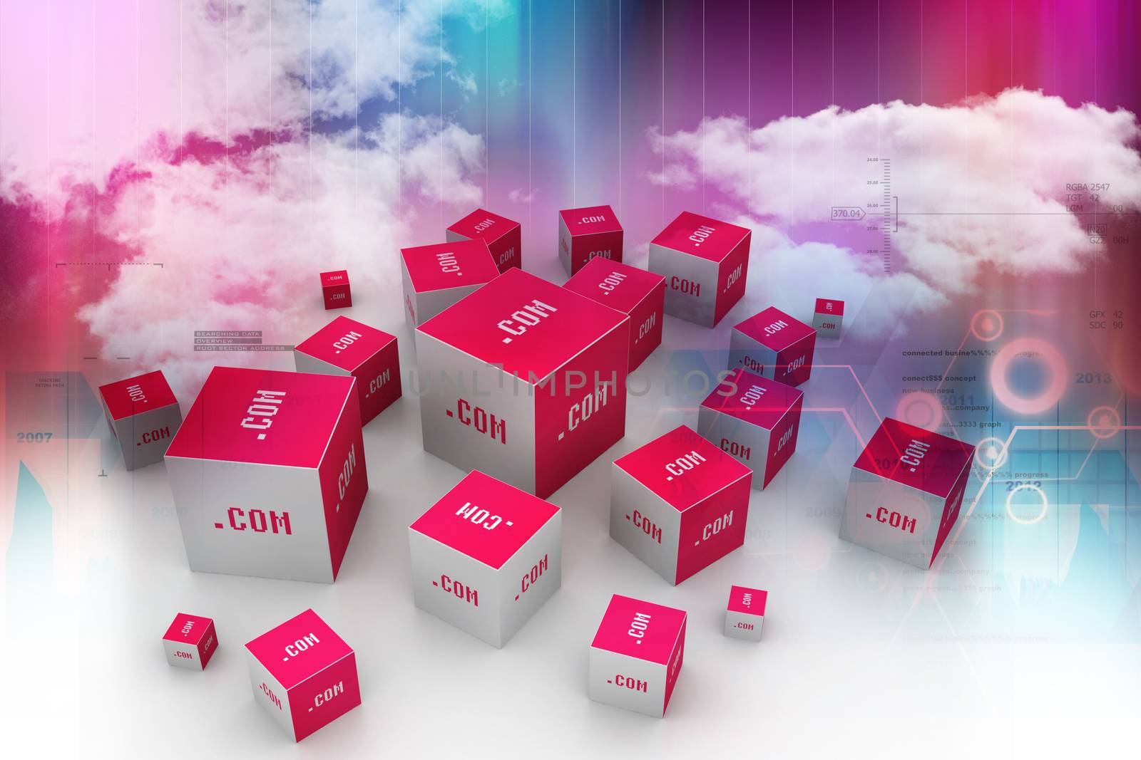 Dot com domain in cubes