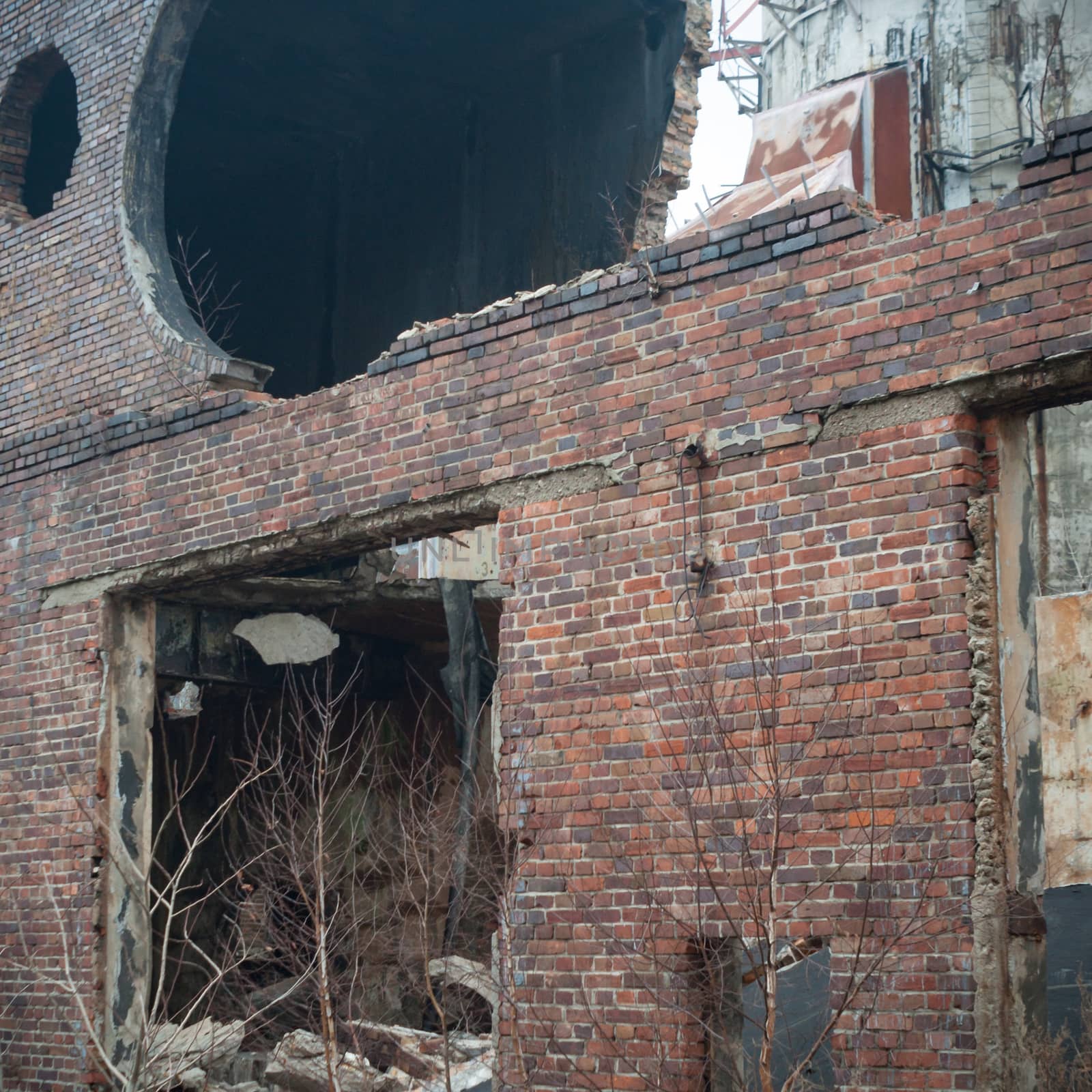 ruins of a very heavily polluted industrial factory, industrial series