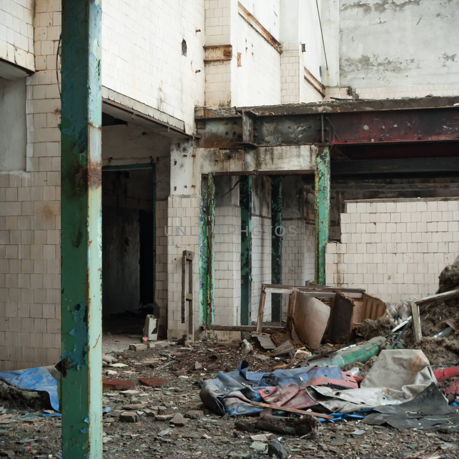 ruins of a very heavily polluted industrial factory, industrial series