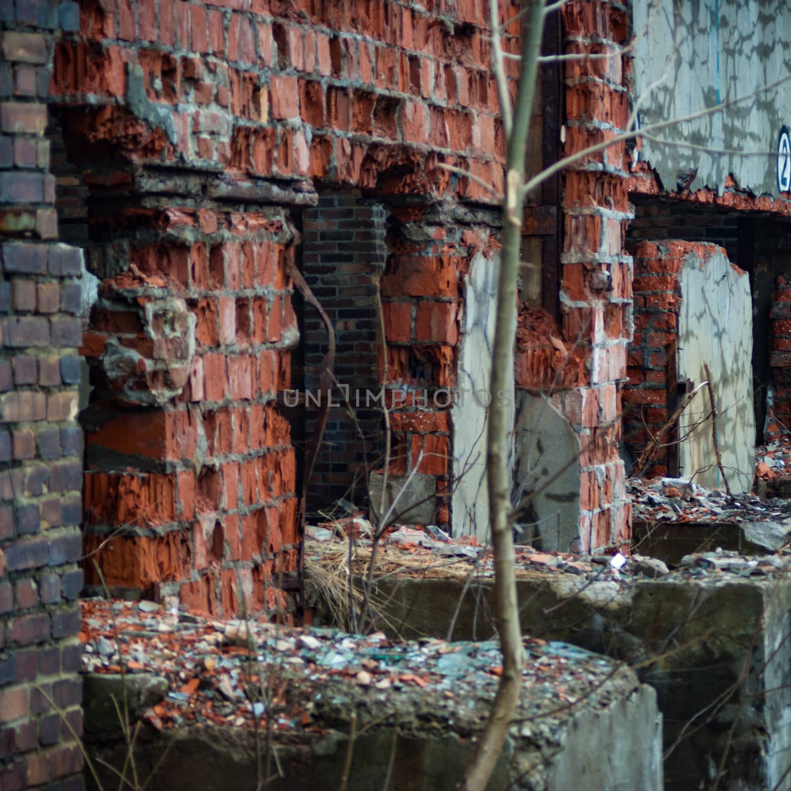 ruins of a very heavily polluted industrial factory, industrial series