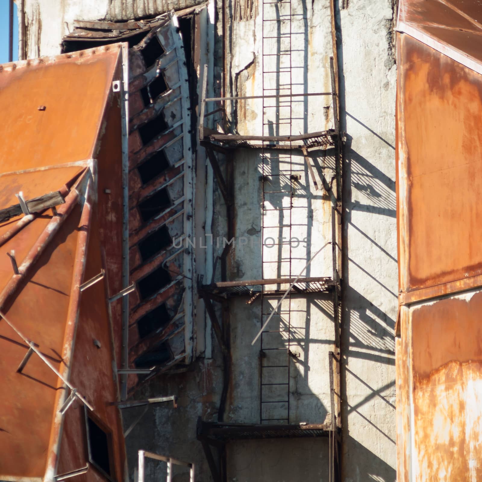 ruins of a very heavily polluted industrial factory, industrial series