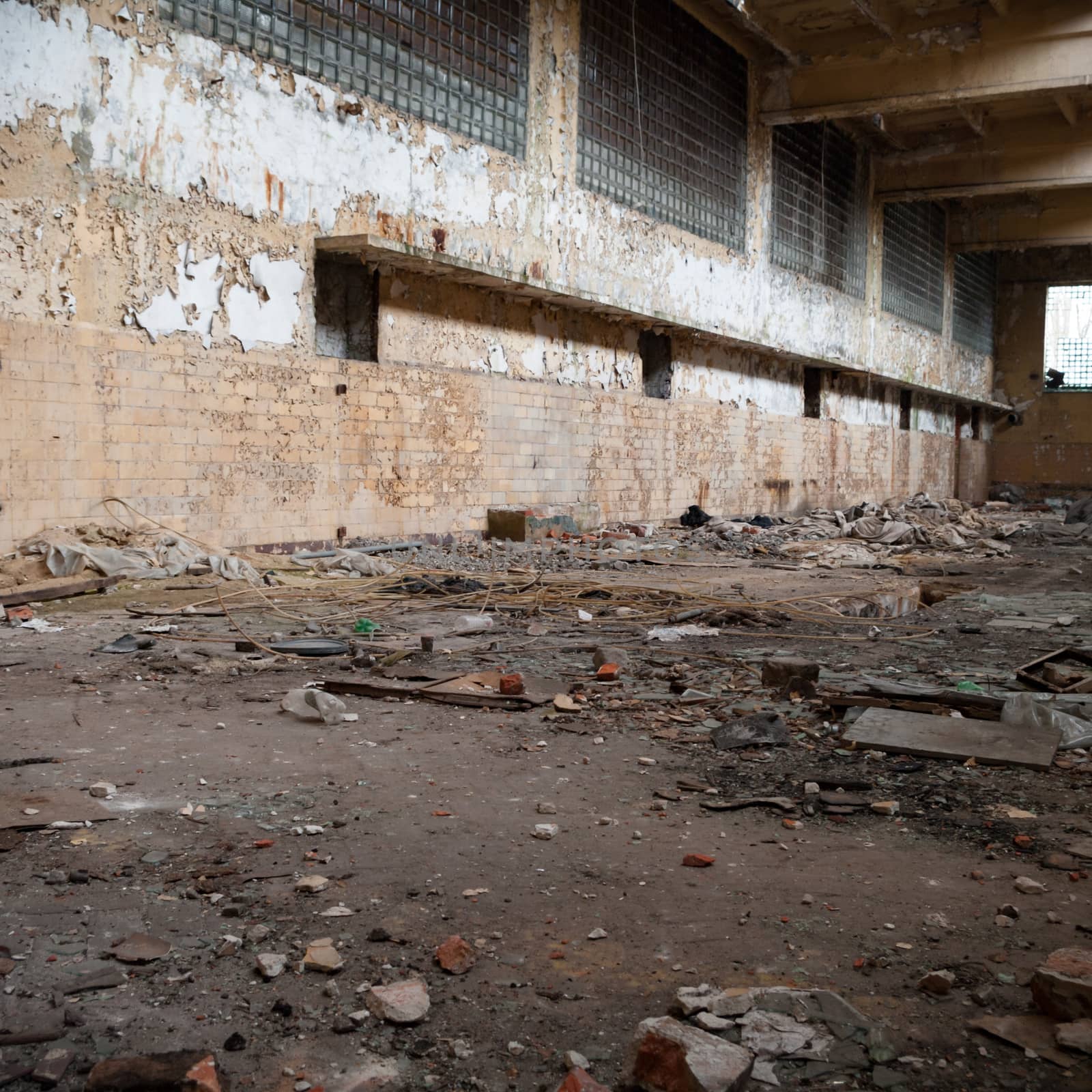 ruins of a very heavily polluted industrial factory, industrial series