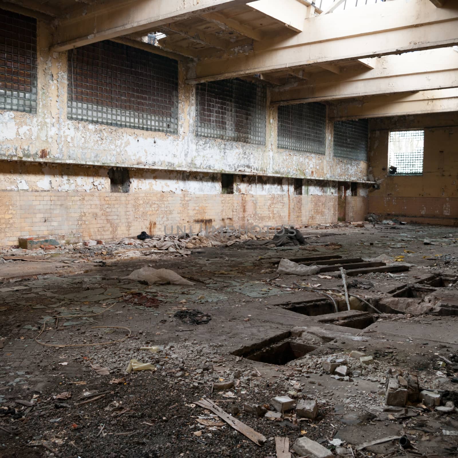 ruins of a very heavily polluted industrial factory, industrial series