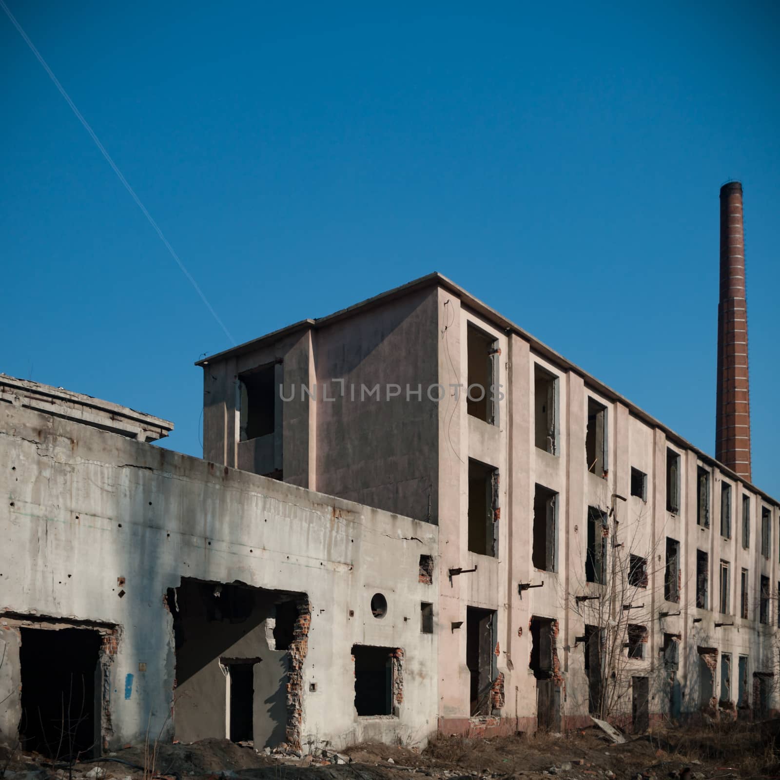 ruins of a very heavily polluted industrial factory, industrial series